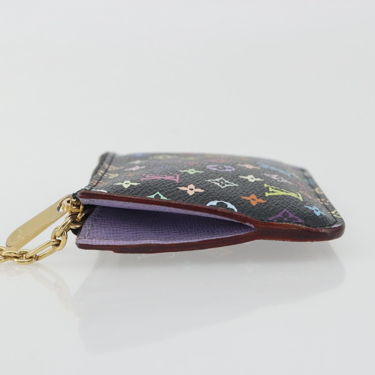 LOUIS VUITTON Multicolor Pochette Cles NM Coin Purse Black M60279 Auth 194139M