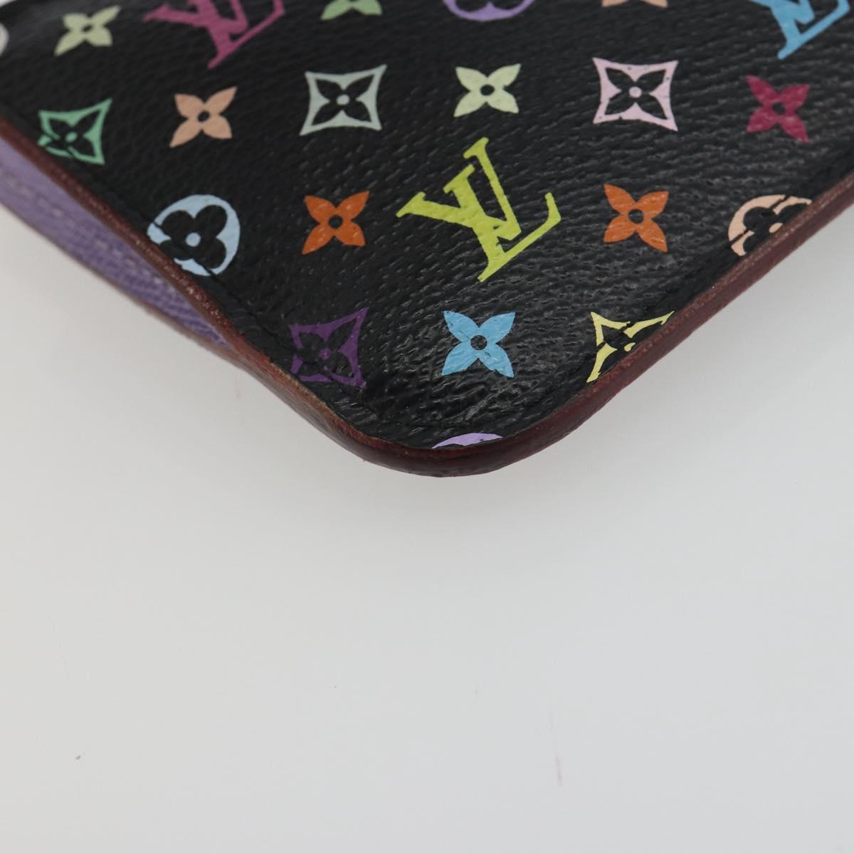 LOUIS VUITTON Multicolor Pochette Cles NM Coin Purse Black M60279 Auth 194139M