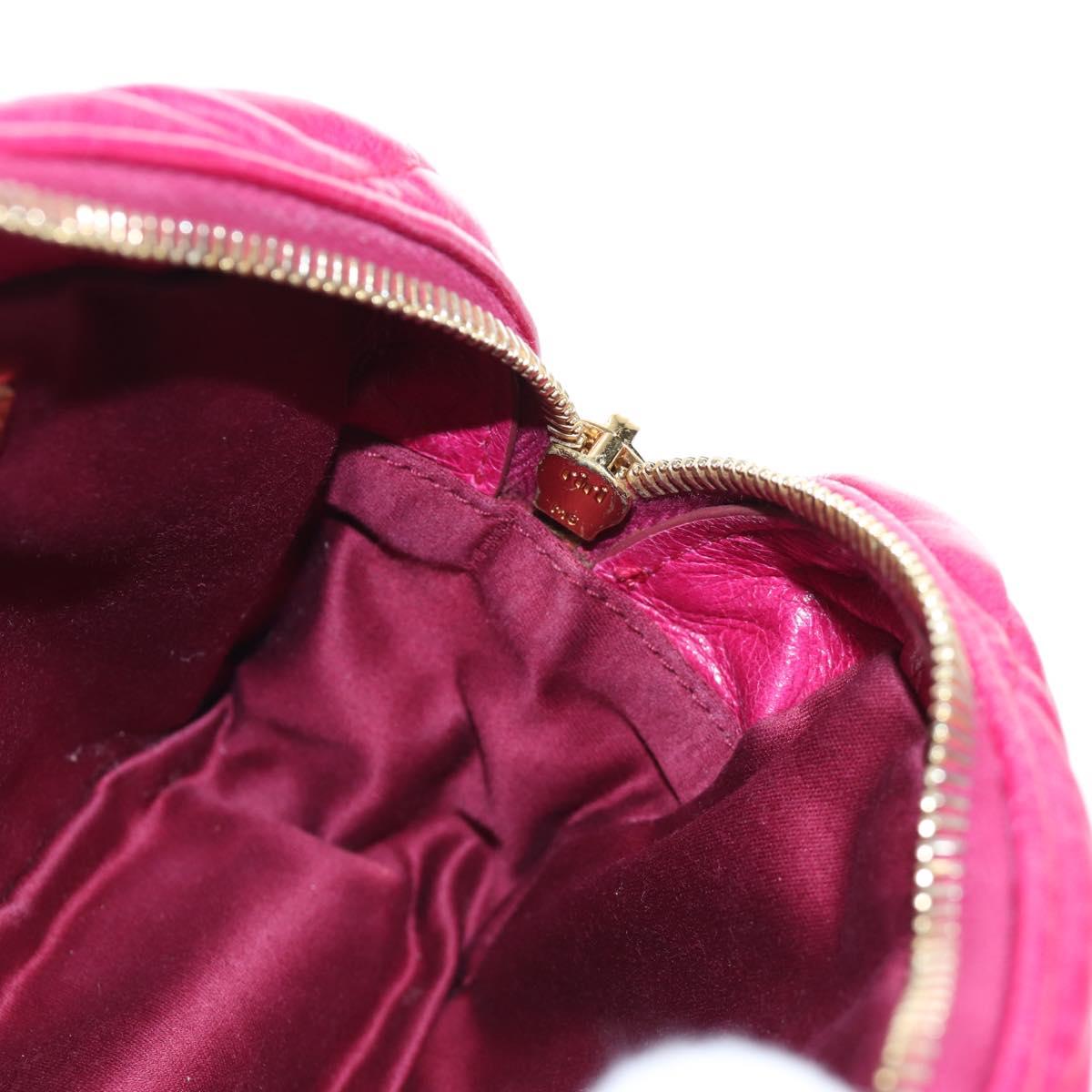 Miu Miu Matelasse Shoulder Bag Leather Pink Gold Tone Auth 194148V