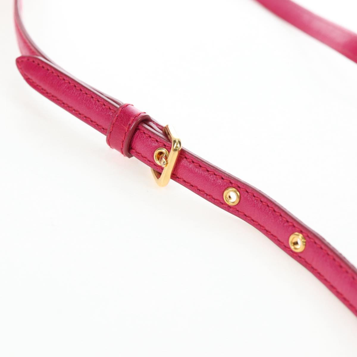Miu Miu Matelasse Shoulder Bag Leather Pink Gold Tone Auth 194148V