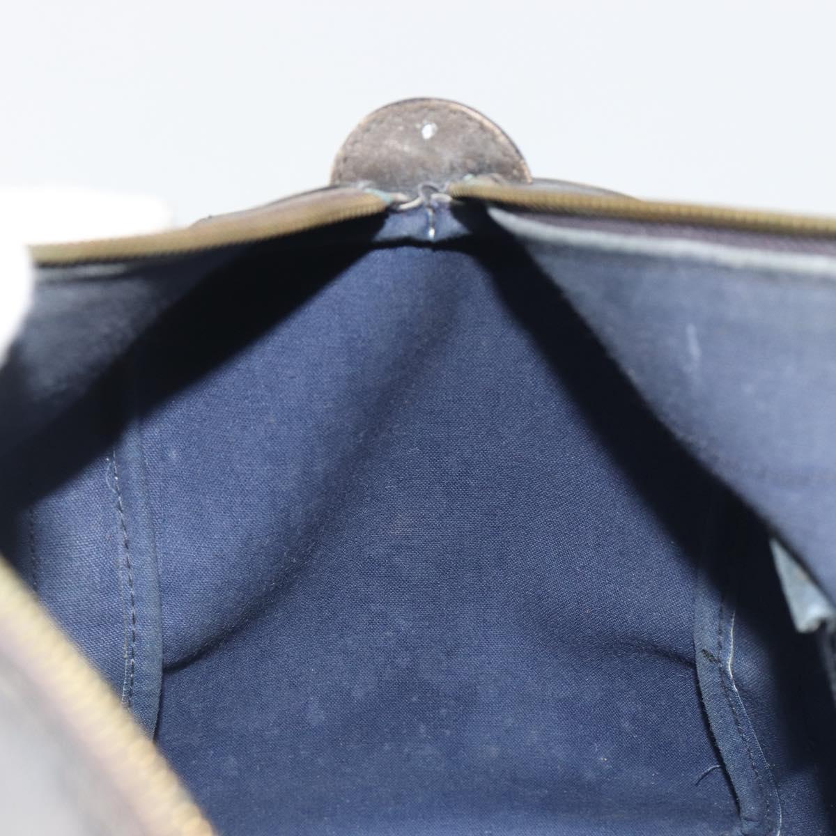 GUCCI GG Supreme Hand Bag PVC Leather Navy Gold Tone Auth 194149