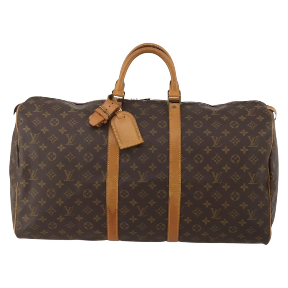 LOUIS VUITTON Monogram Keepall 55 Boston Bag M41424 LV Auth 194151