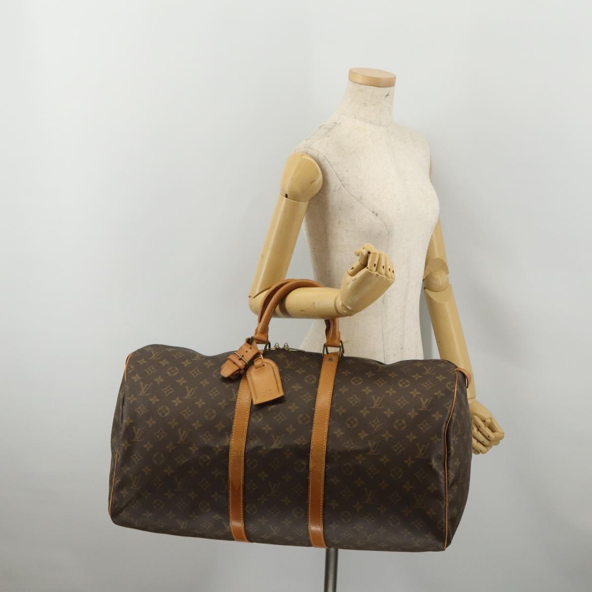 LOUIS VUITTON Monogram Keepall 55 Boston Bag M41424 LV Auth 194151