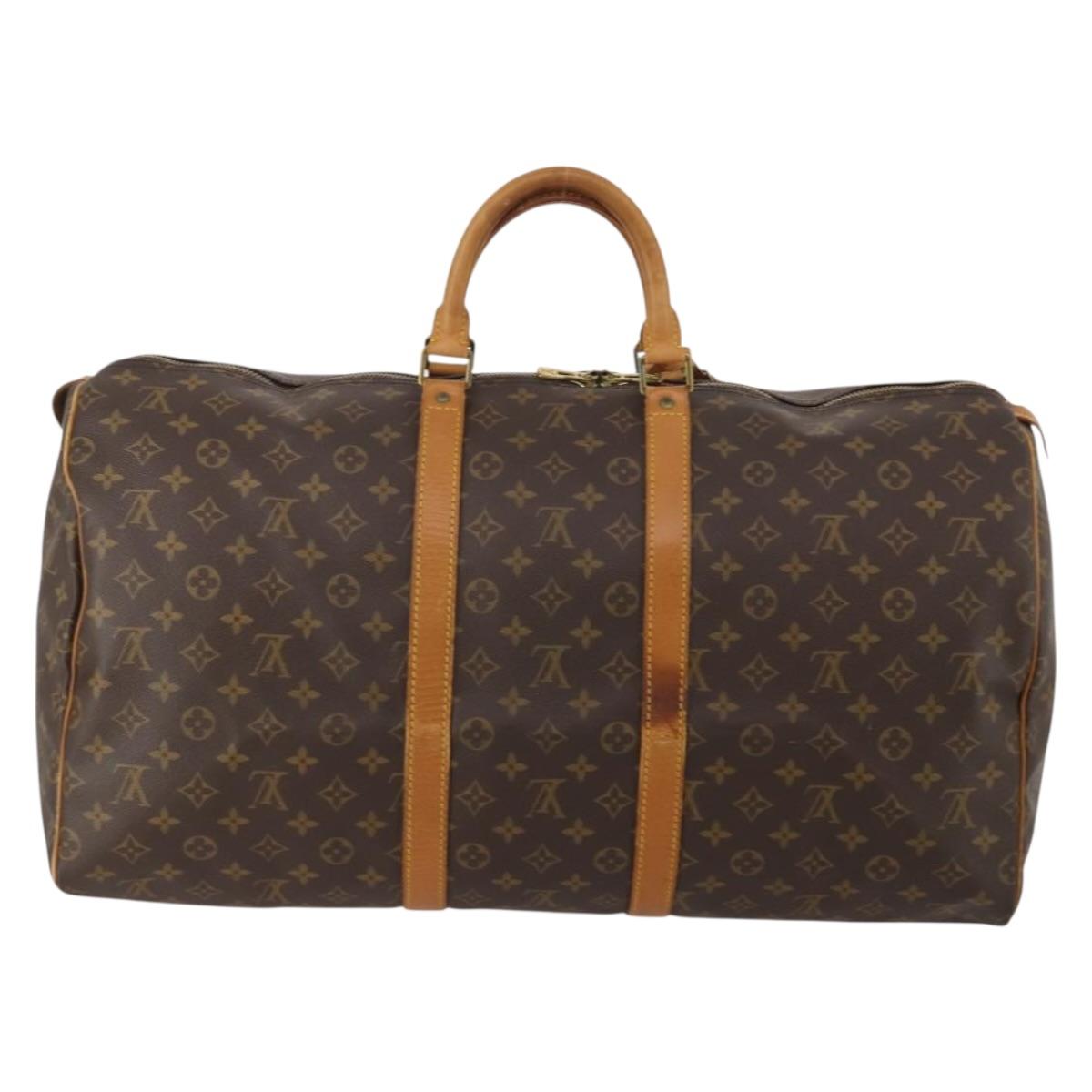 LOUIS VUITTON Monogram Keepall 55 Boston Bag M41424 LV Auth 194151