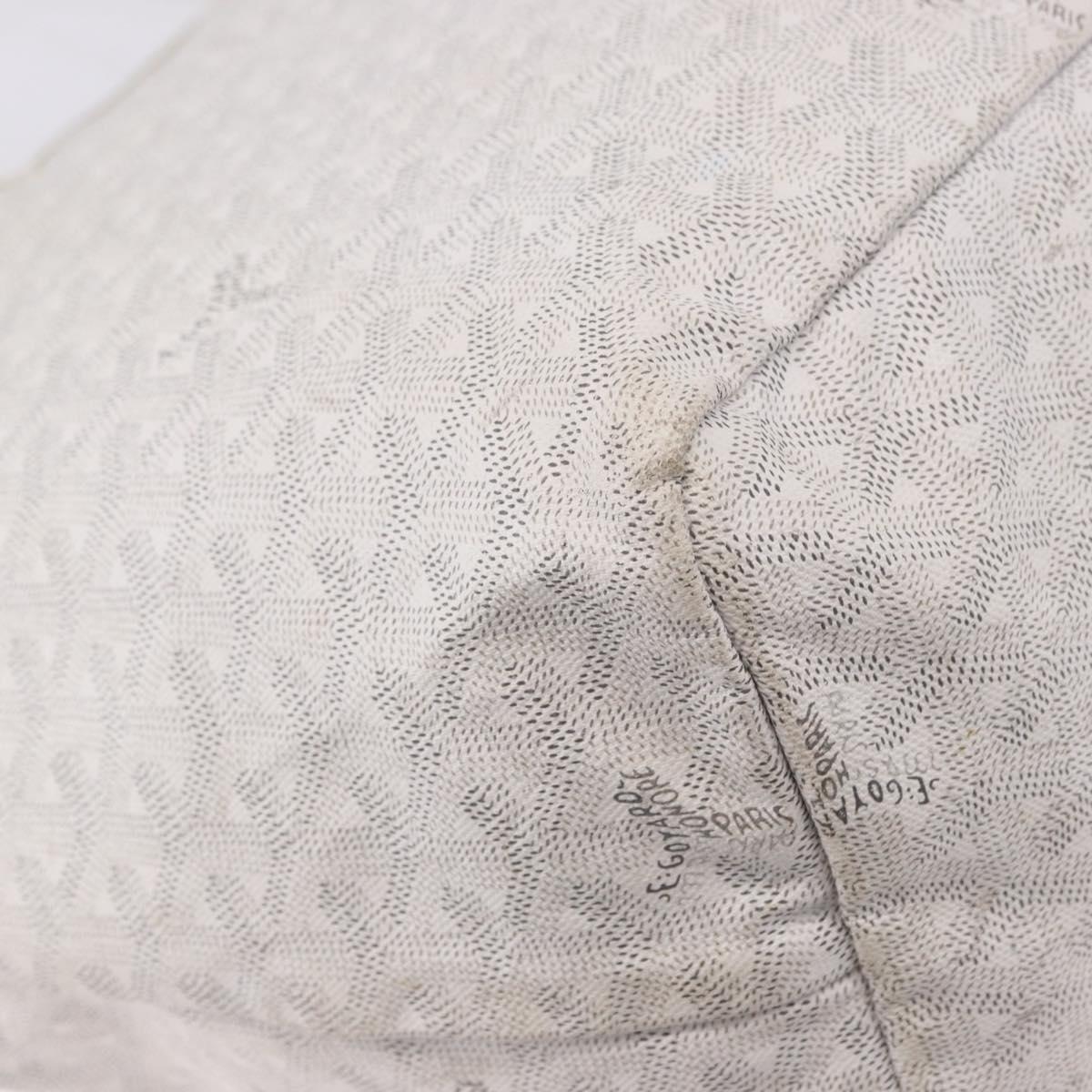 GOYARD Herringbone Saint Louis GM Tote Bag PVC White Auth 194163