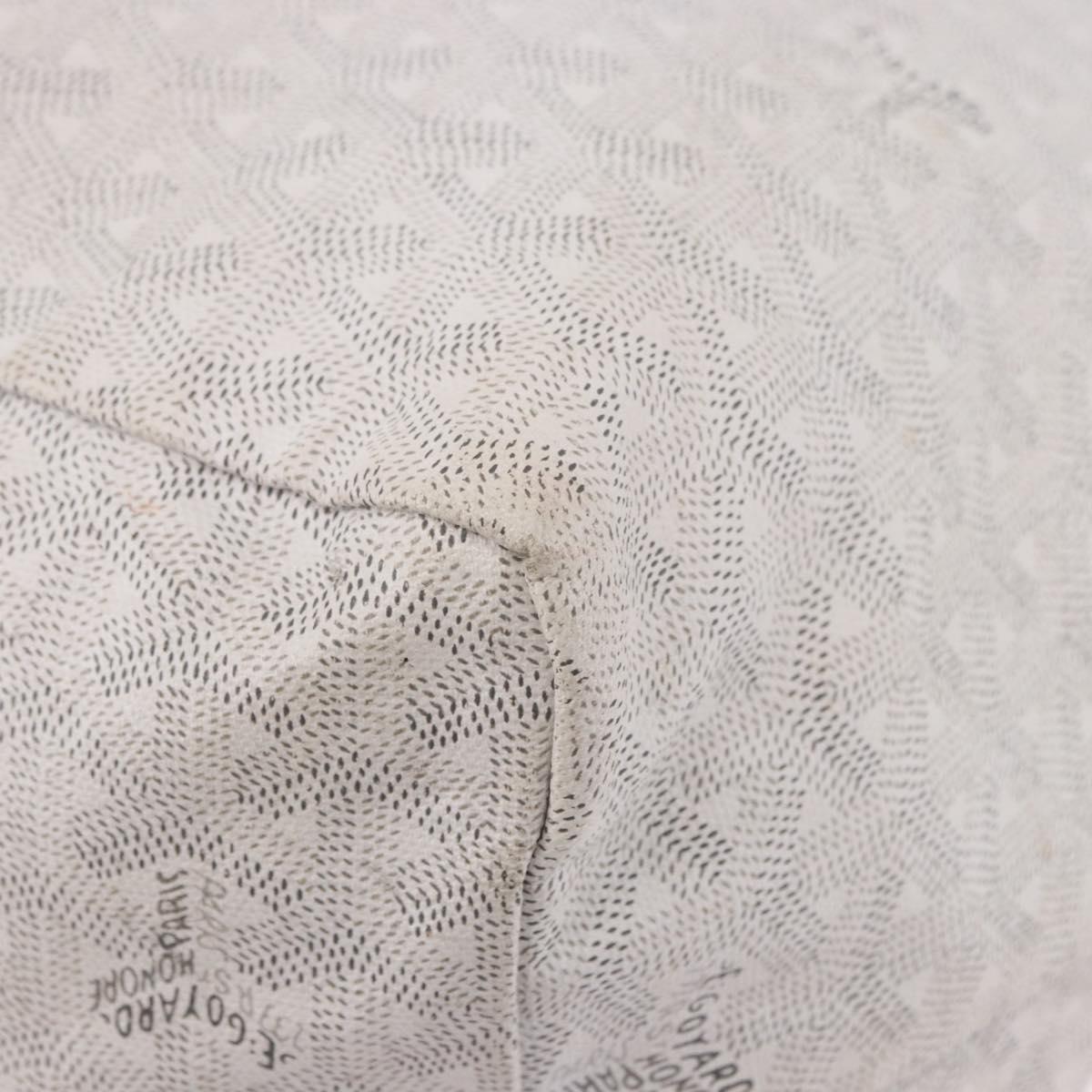 GOYARD Herringbone Saint Louis GM Tote Bag PVC White Auth 194163