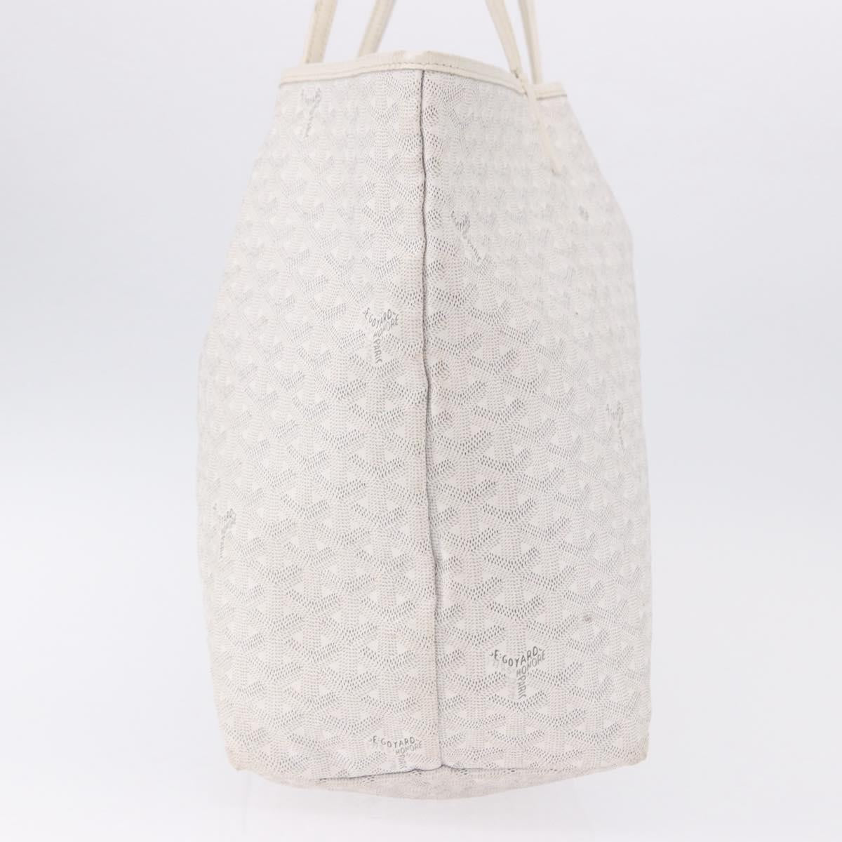 GOYARD Herringbone Saint Louis GM Tote Bag PVC White Auth 194163