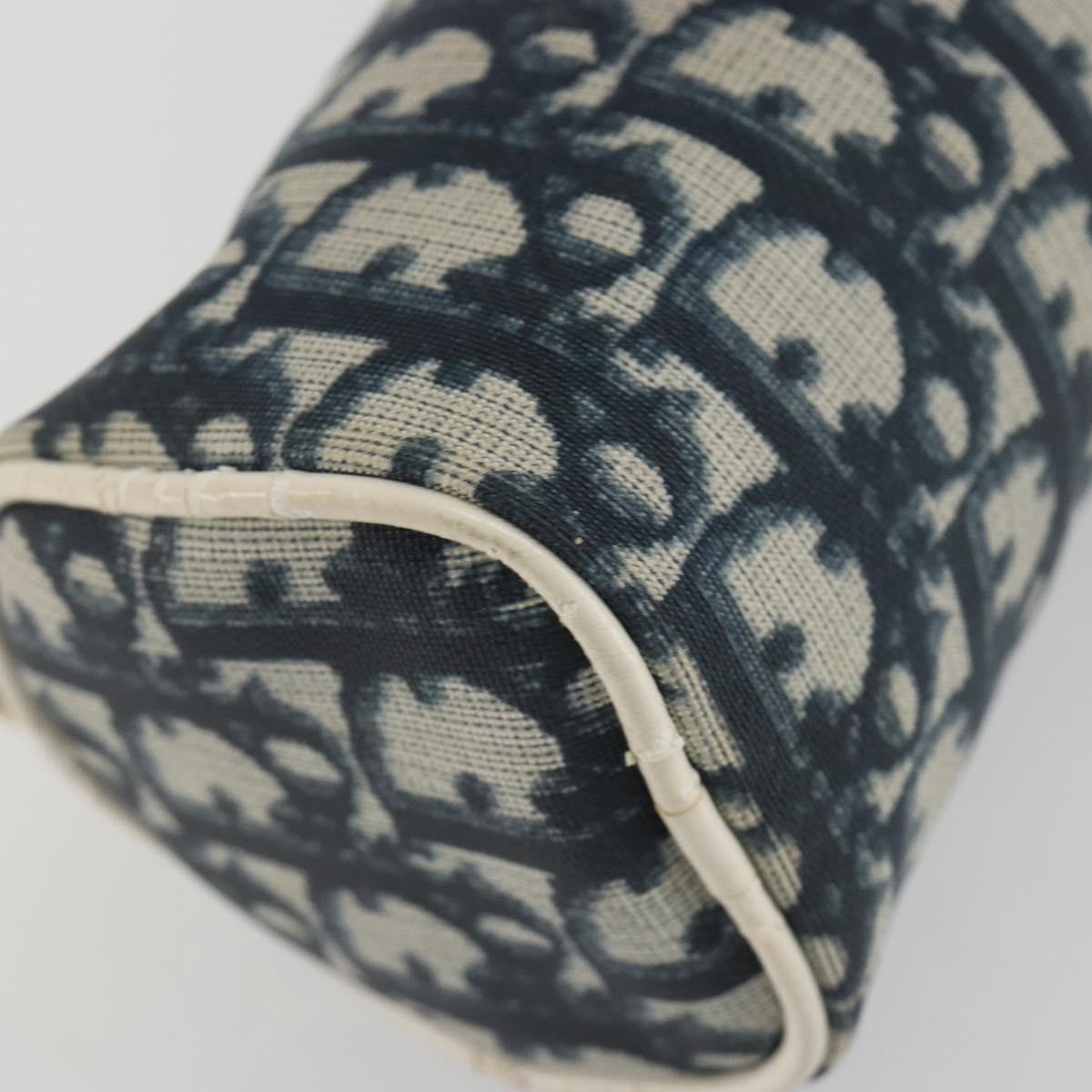 Christian Dior Trotter Pouch PVC Leather Blue White Auth 194167