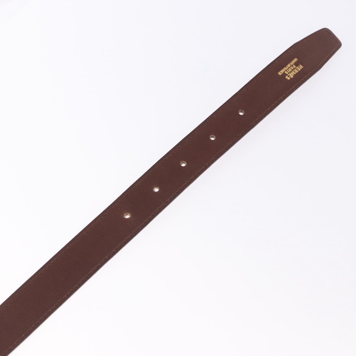 HERMES Constance Mini H Belt Leather Brown Gold Tone Auth 194168M