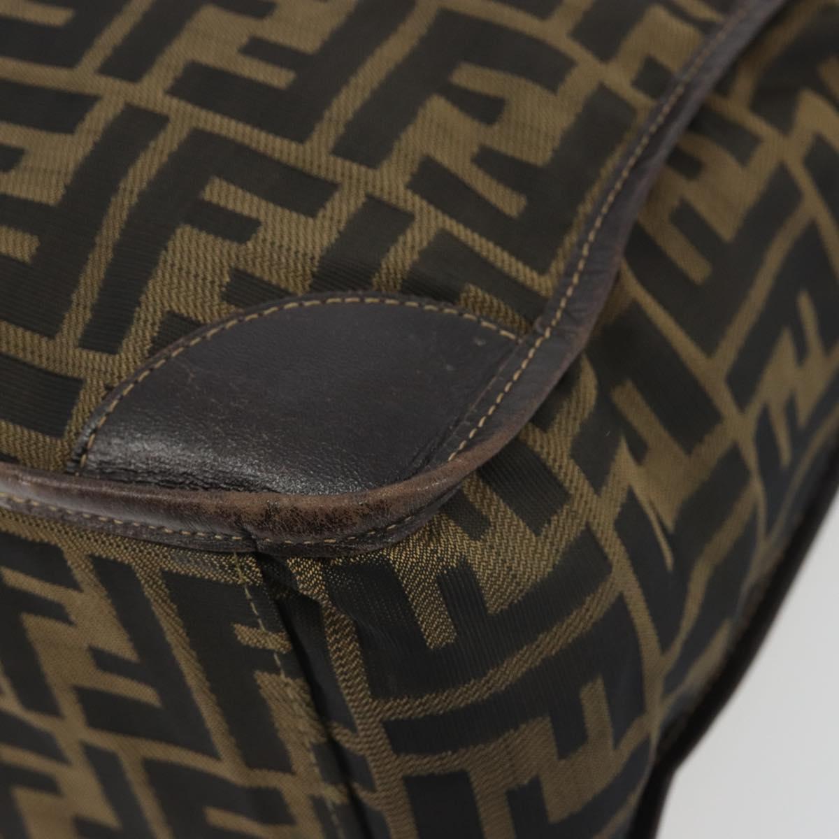 FENDI Zucca Canvas Hand Bag Brown Auth 194169