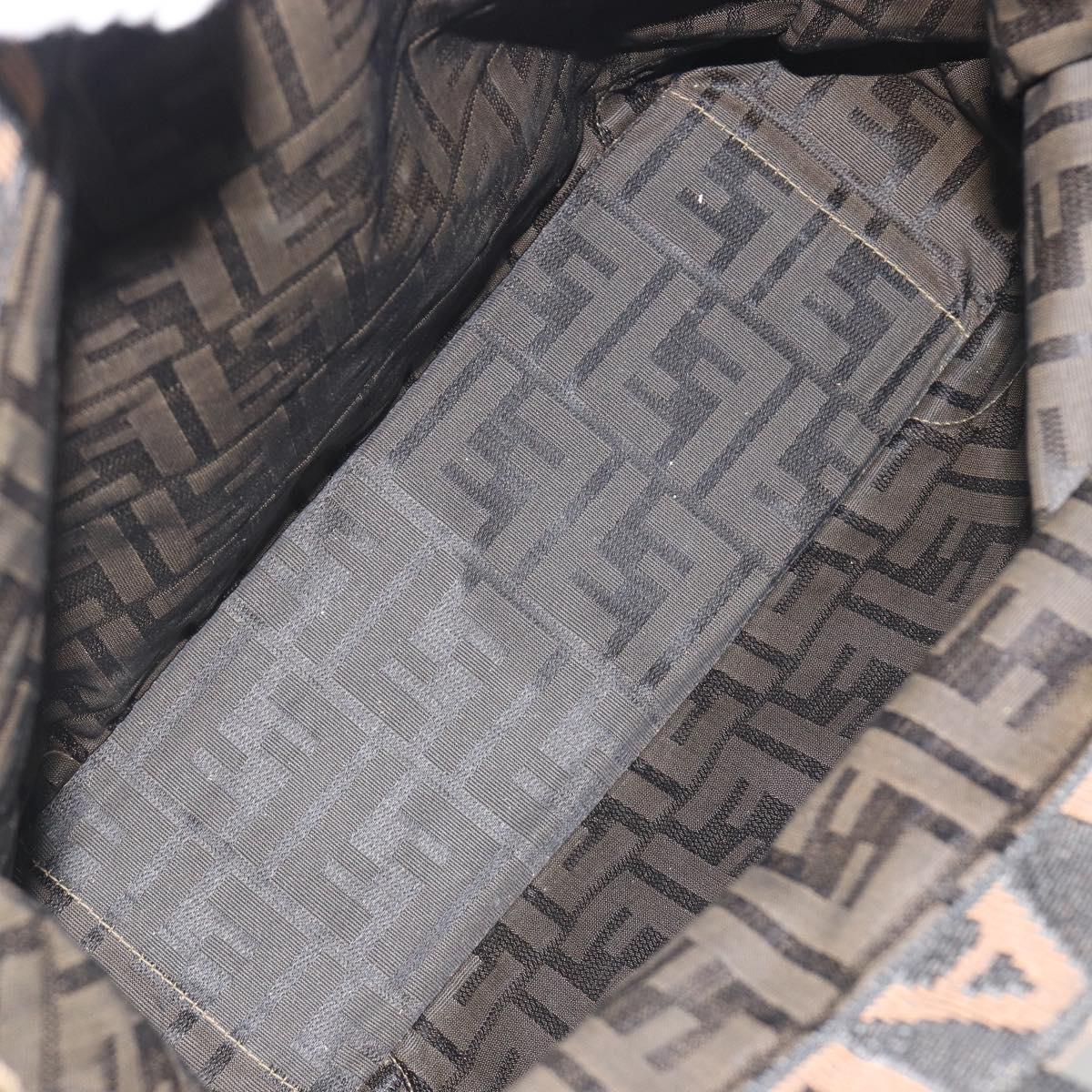 FENDI Zucca Canvas Hand Bag Brown Auth 194169