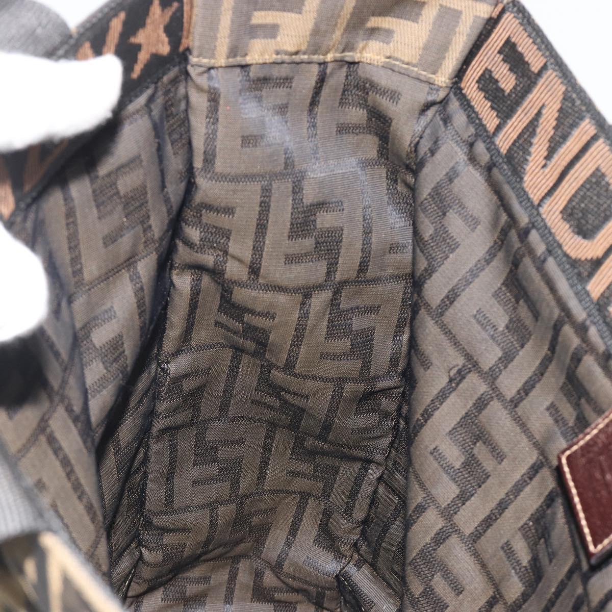 FENDI Zucca Canvas Hand Bag Brown Auth 194169