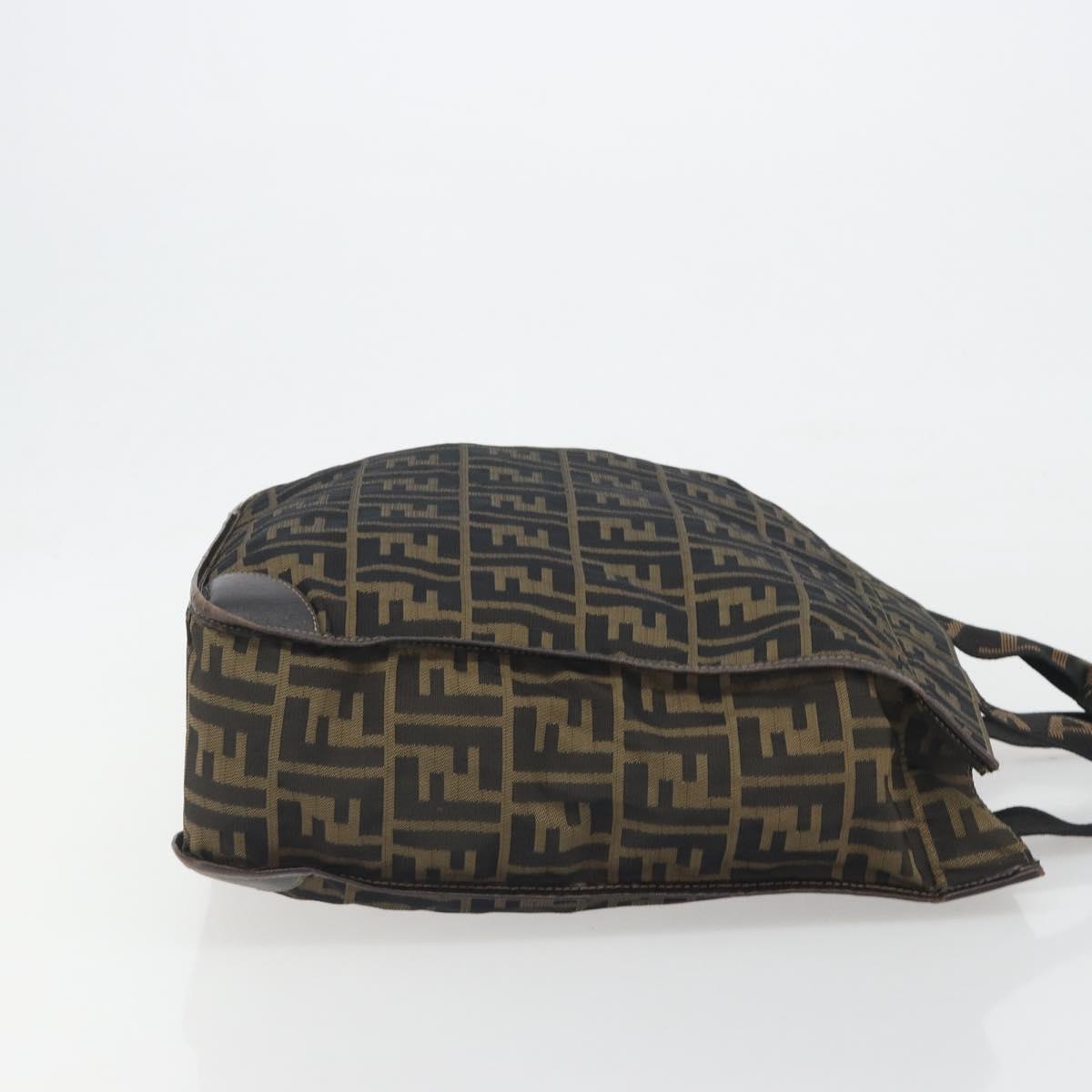 FENDI Zucca Canvas Hand Bag Brown Auth 194169