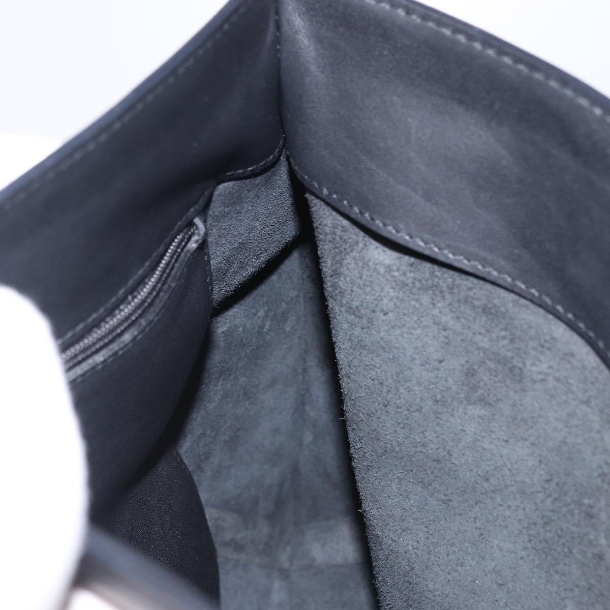 LOEWE Shoulder Bag Leather Black Silver Auth 194173A