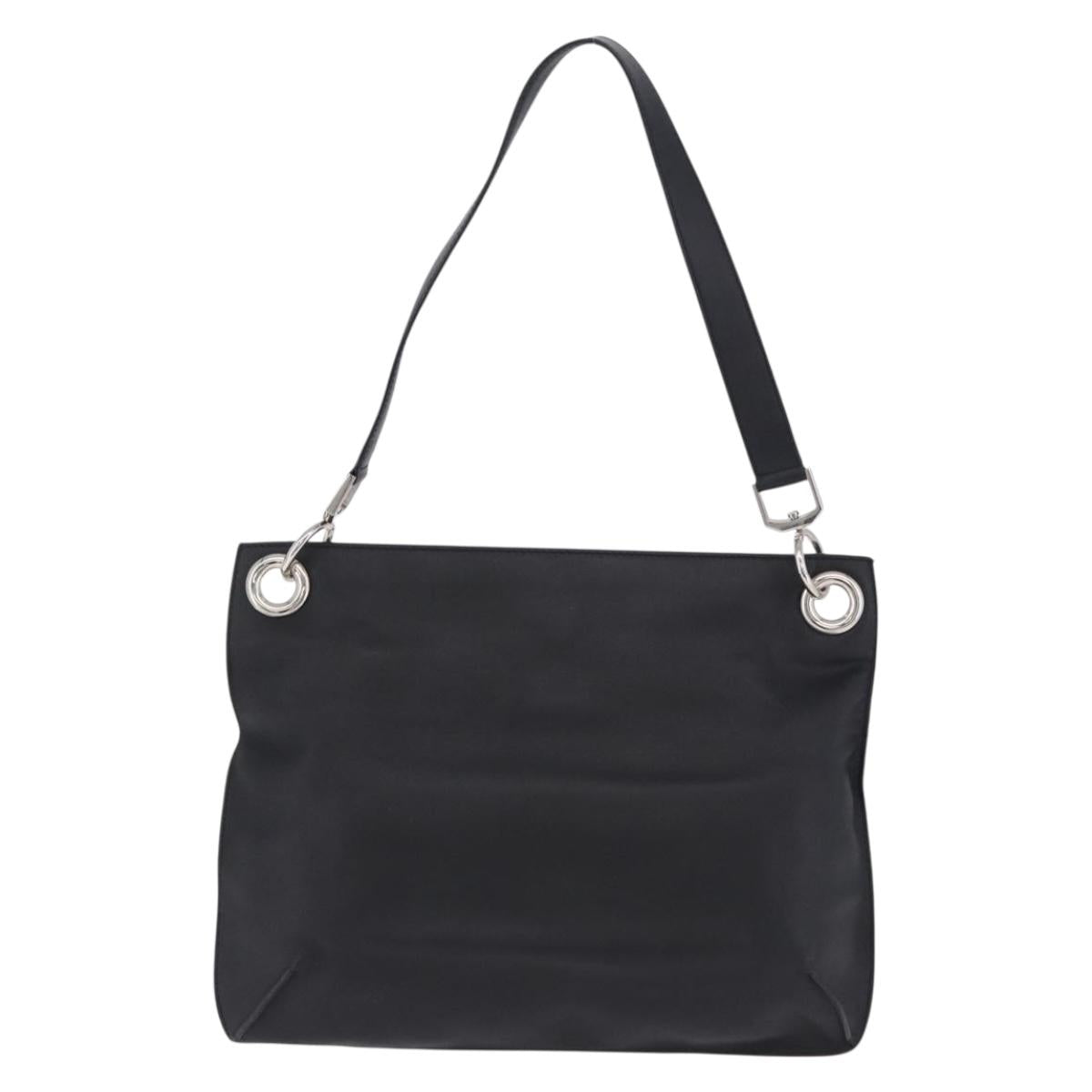 LOEWE Shoulder Bag Leather Black Silver Auth 194173A