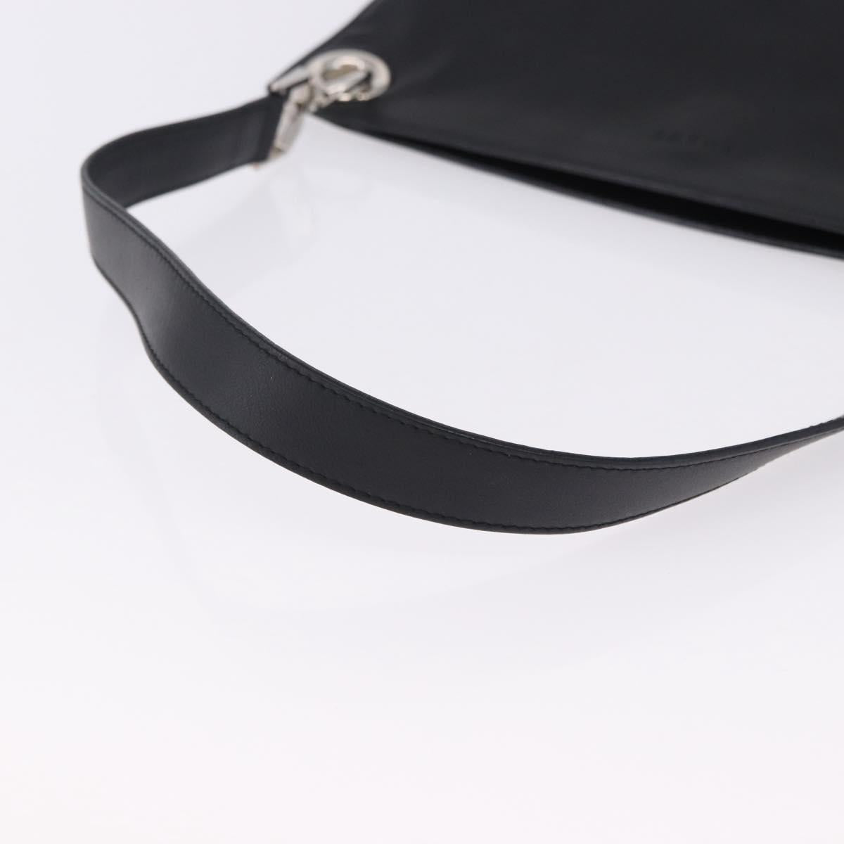 LOEWE Shoulder Bag Leather Black Silver Auth 194173A