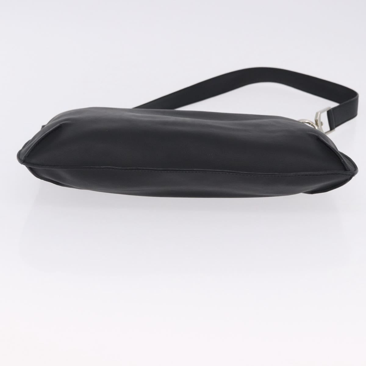 LOEWE Shoulder Bag Leather Black Silver Auth 194173A