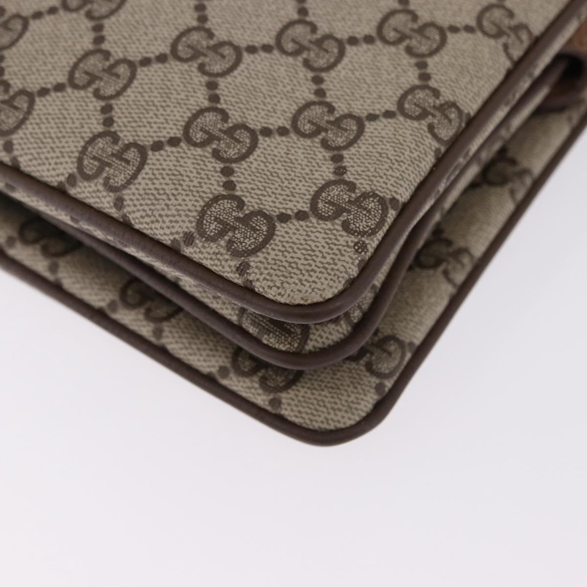 GUCCI GG Supreme Web Sherry Line Shoulder Bag PVC Beige 14 02 013 Auth 194174
