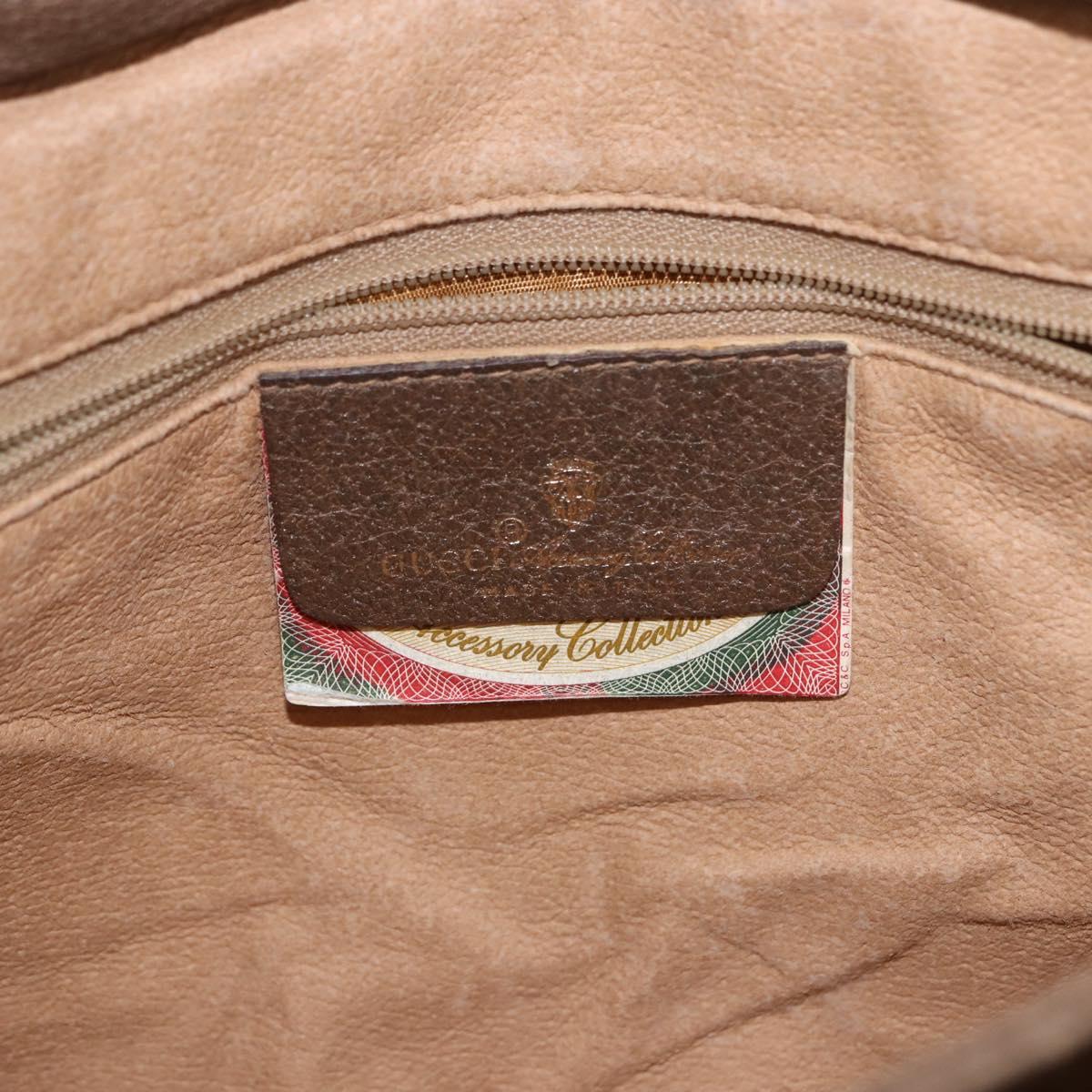 GUCCI GG Supreme Web Sherry Line Shoulder Bag PVC Beige 14 02 013 Auth 194174