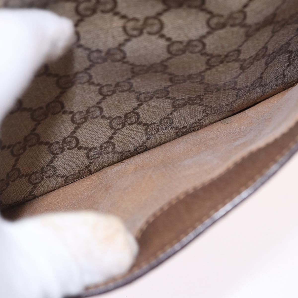 GUCCI GG Supreme Web Sherry Line Shoulder Bag PVC Beige 14 02 013 Auth 194174