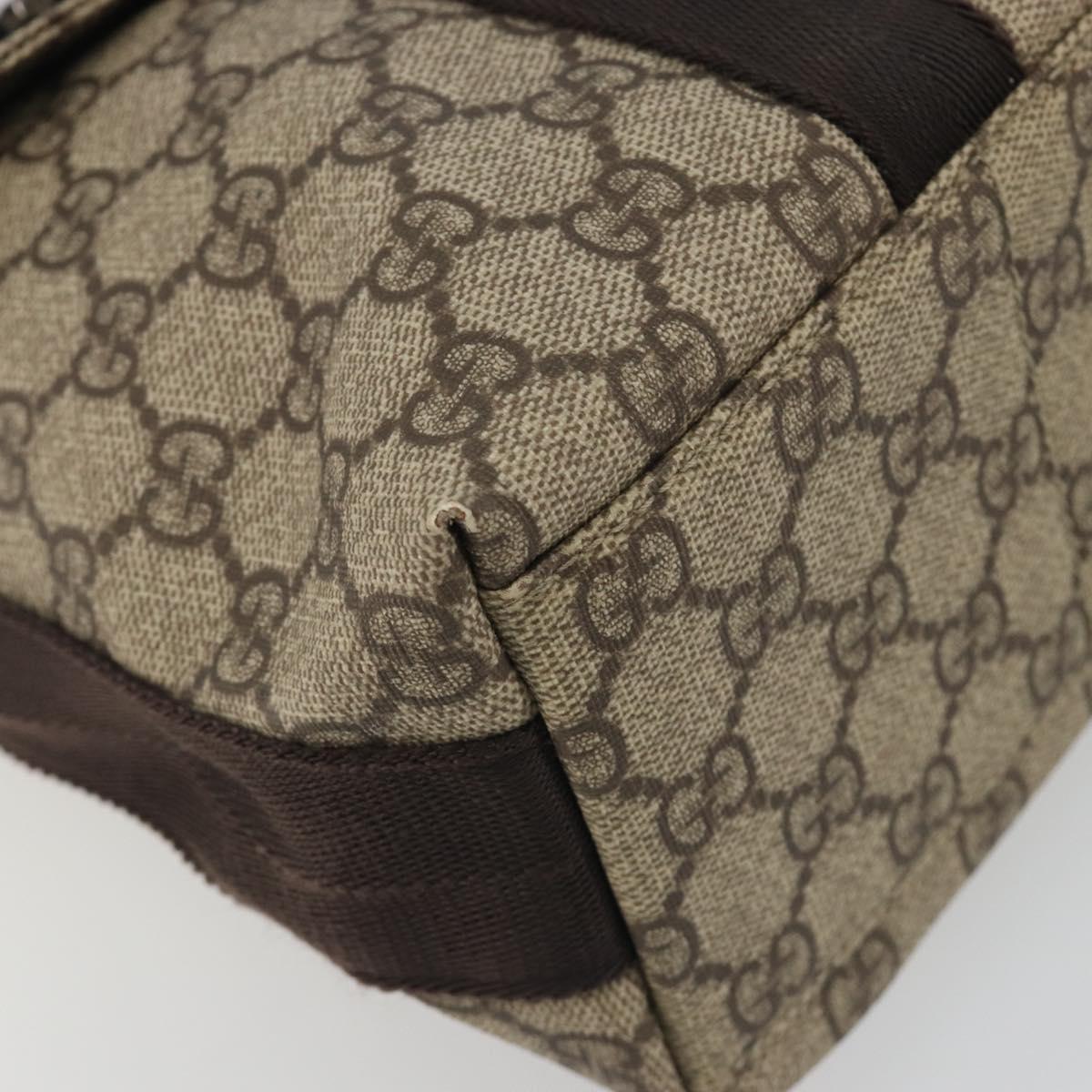 GUCCI GG Supreme Shoulder Bag PVC Leather Beige Silver 122373 Auth 194179A