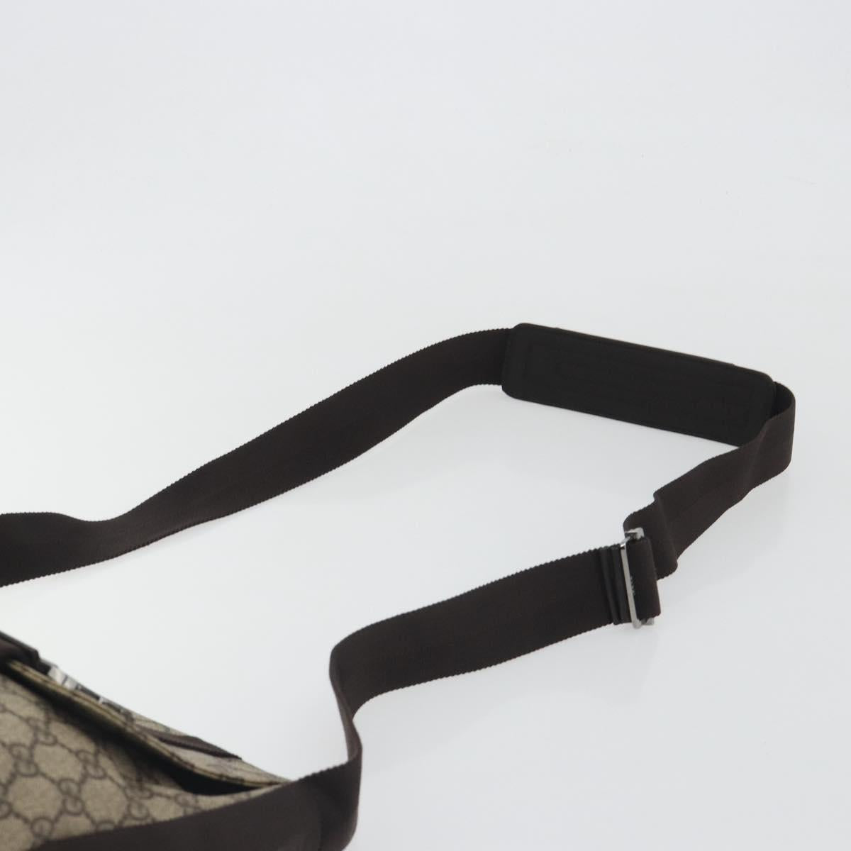 GUCCI GG Supreme Shoulder Bag PVC Leather Beige Silver 122373 Auth 194179A