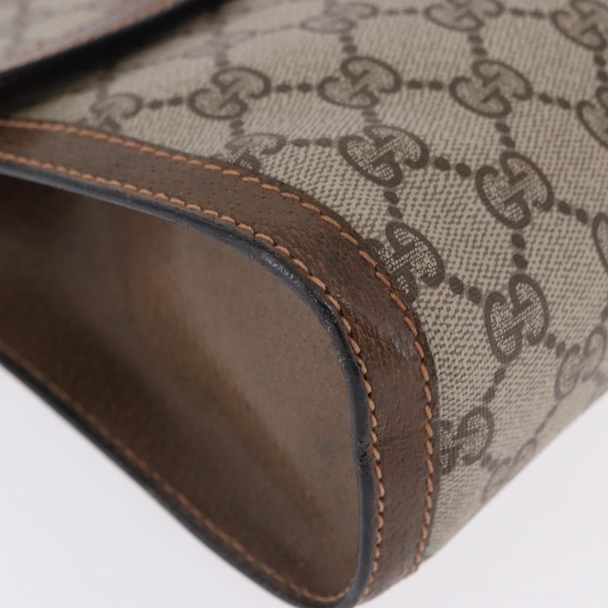 GUCCI GG Supreme Web Sherry Line Clutch Bag PVC Beige 89 01 007 Auth 194188