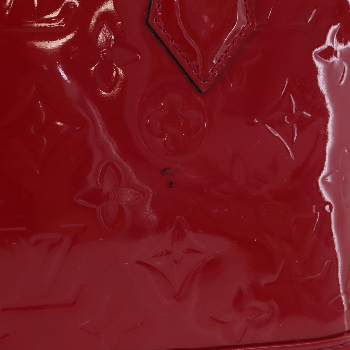 LOUIS VUITTON Monogram Vernis Alma BB Red Rose Andian M91771 LV Auth 194191
