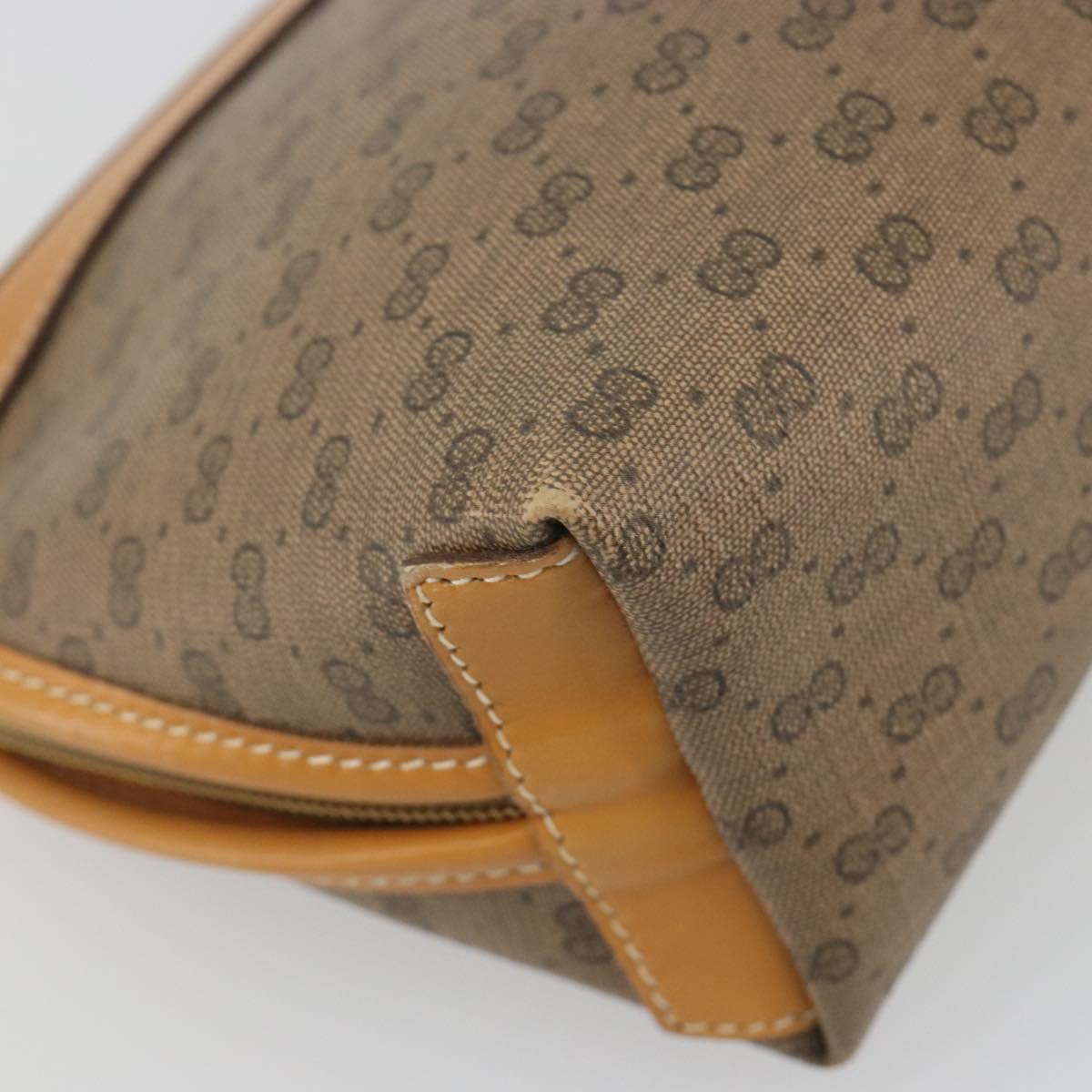 GUCCI Micro GG Pouch PVC Leather Beige Gold Tone 039 89 0902 Auth 194192