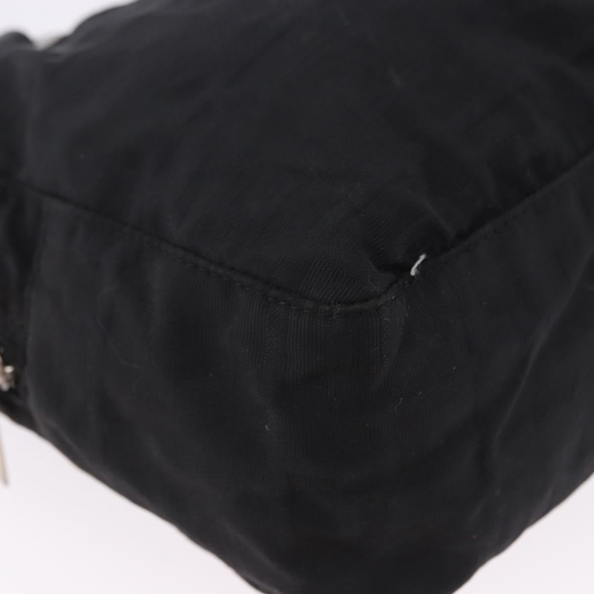 FENDI Zucca Canvas Tote Bag Black Silver Auth 194195