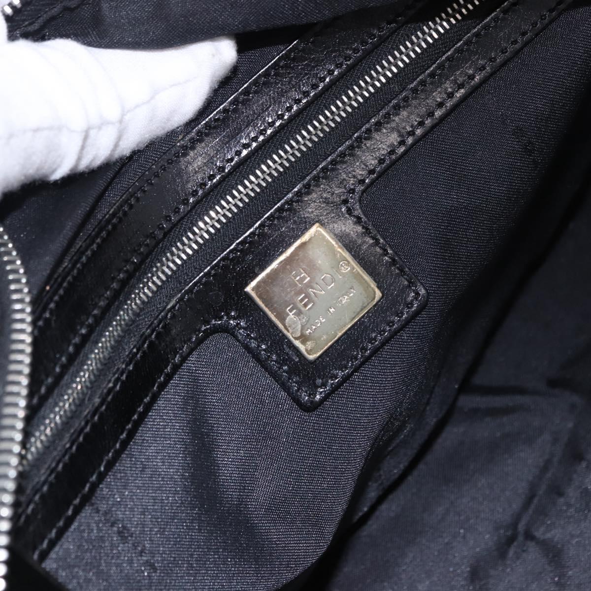 FENDI Zucca Canvas Tote Bag Black Silver Auth 194195