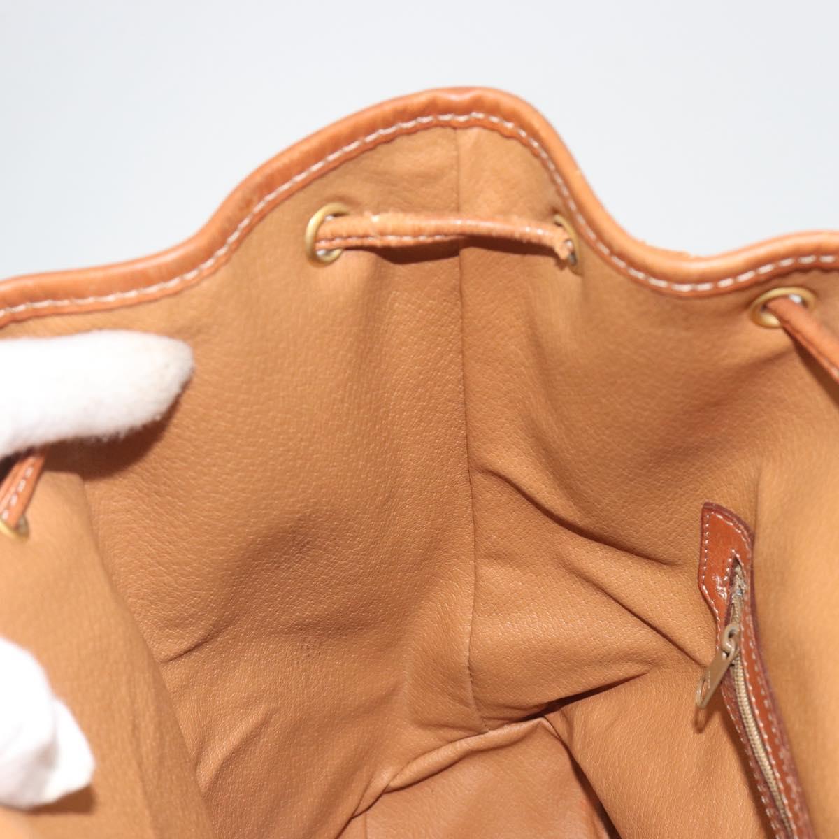 CELINE Macadam Backpack PVC Leather Brown Gold Tone Auth 194199