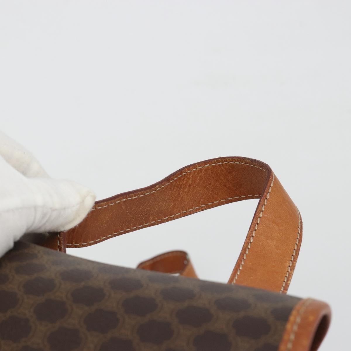 CELINE Macadam Backpack PVC Leather Brown Gold Tone Auth 194199