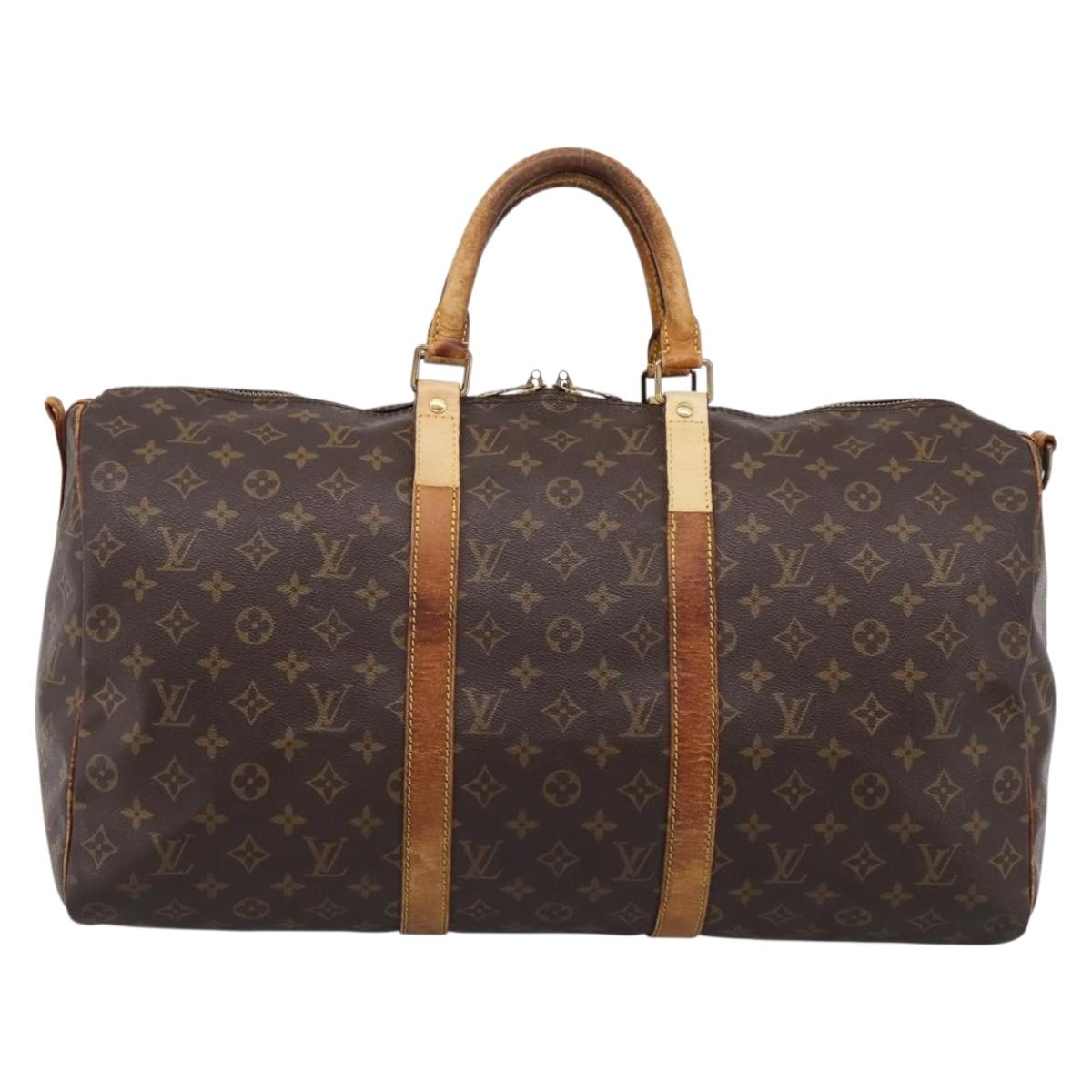 LOUIS VUITTON Monogram Keepall Bandouliere 50 Boston Bag M41416 LV Auth 194207
