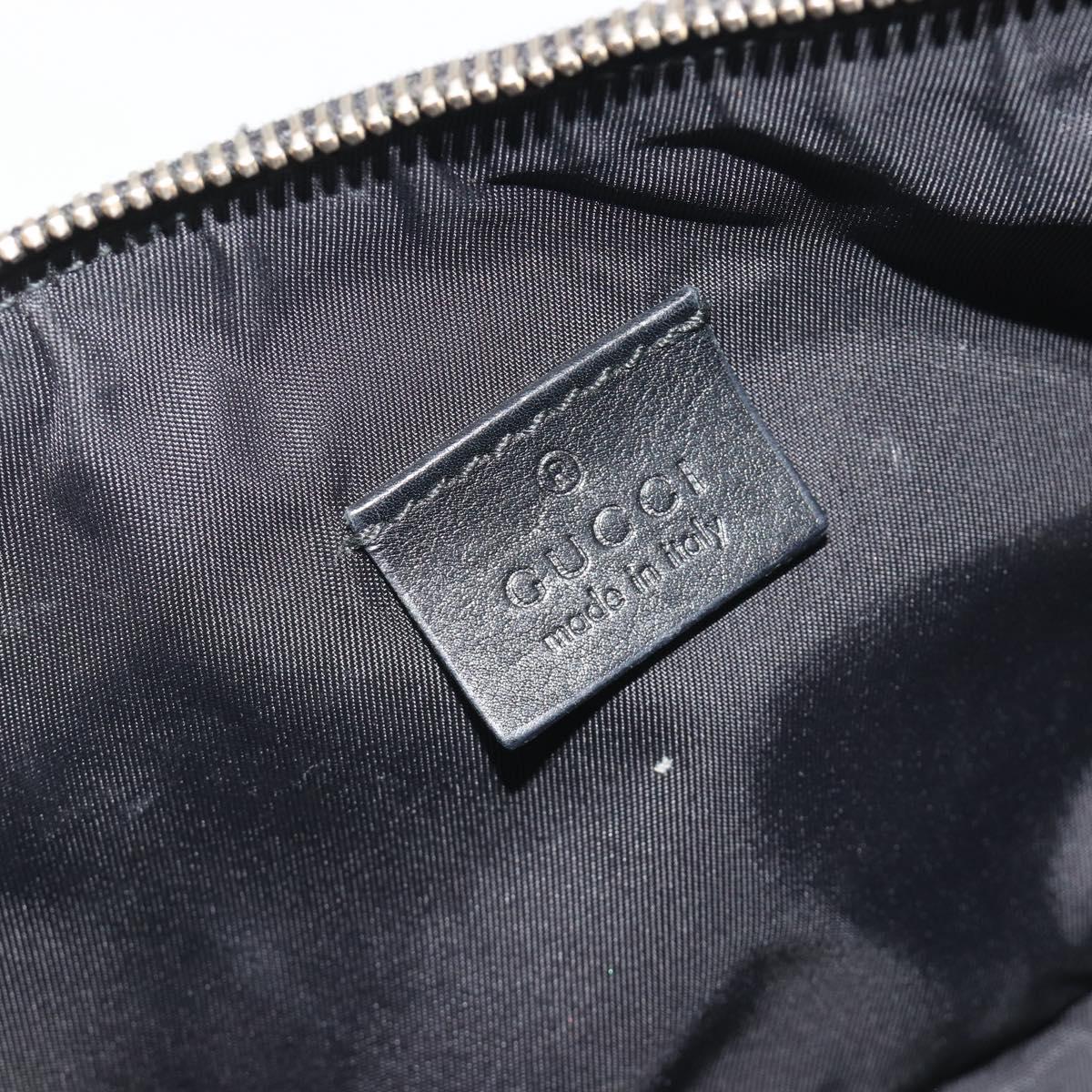 GUCCI GG Canvas Hand Pouch Black Gold Tone 224098 Auth 194213A