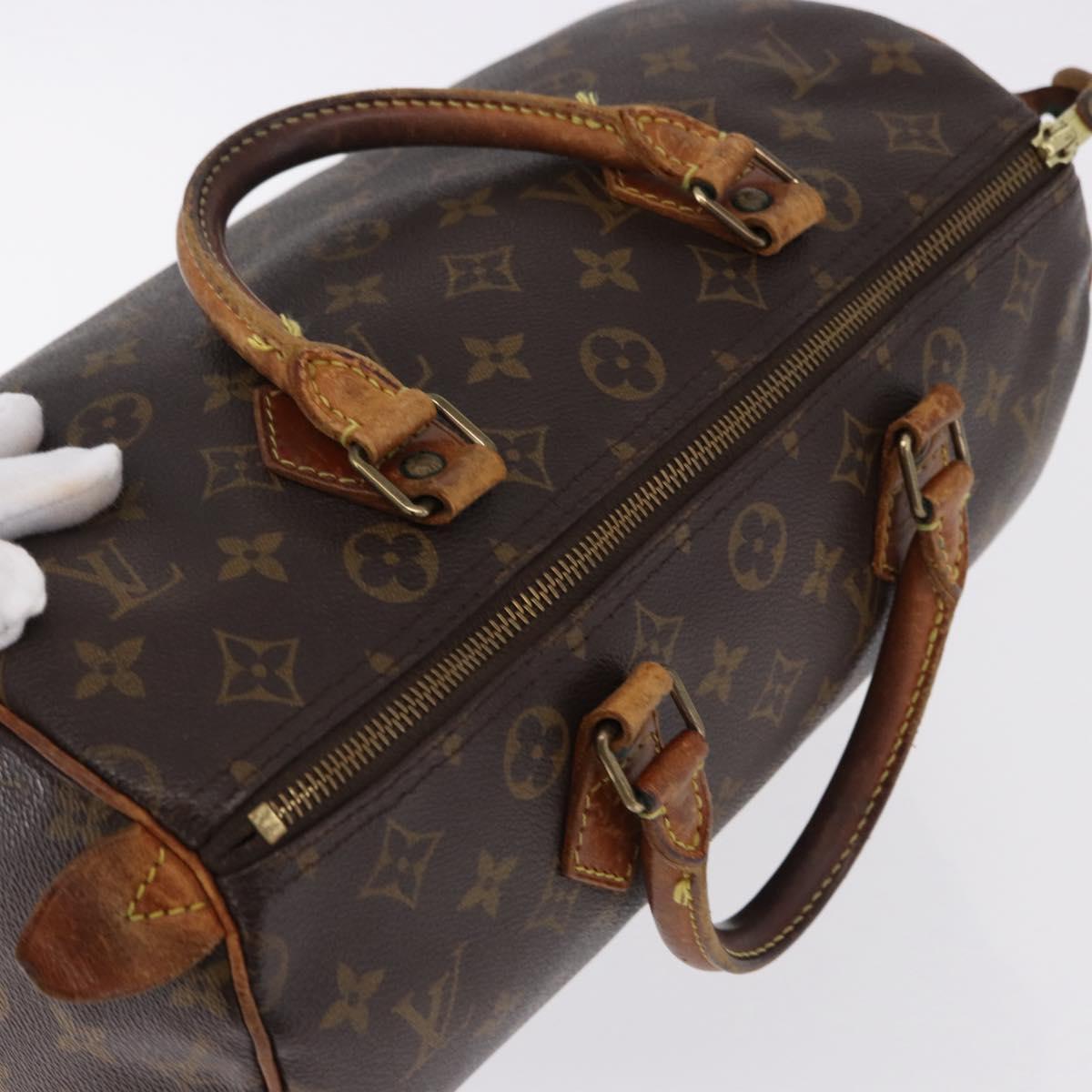 LOUIS VUITTON Monogram Speedy 30 Hand Bag M41526 LV Auth 194217