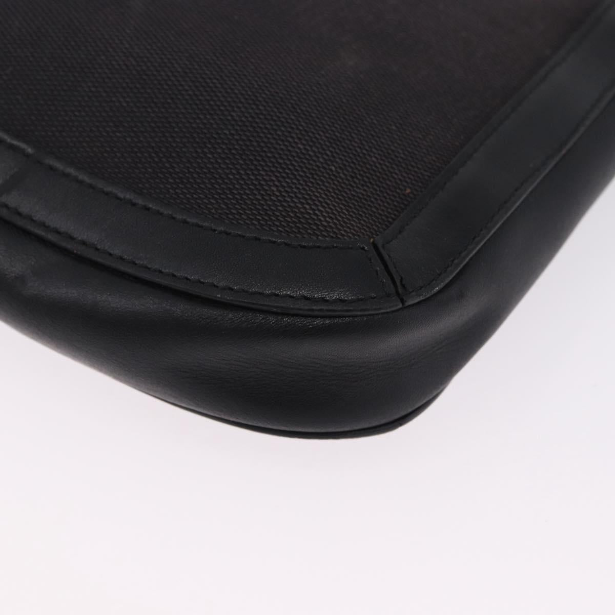 GUCCI Shoulder Bag Canvas Black Gold Tone 001 4142 Auth 194219