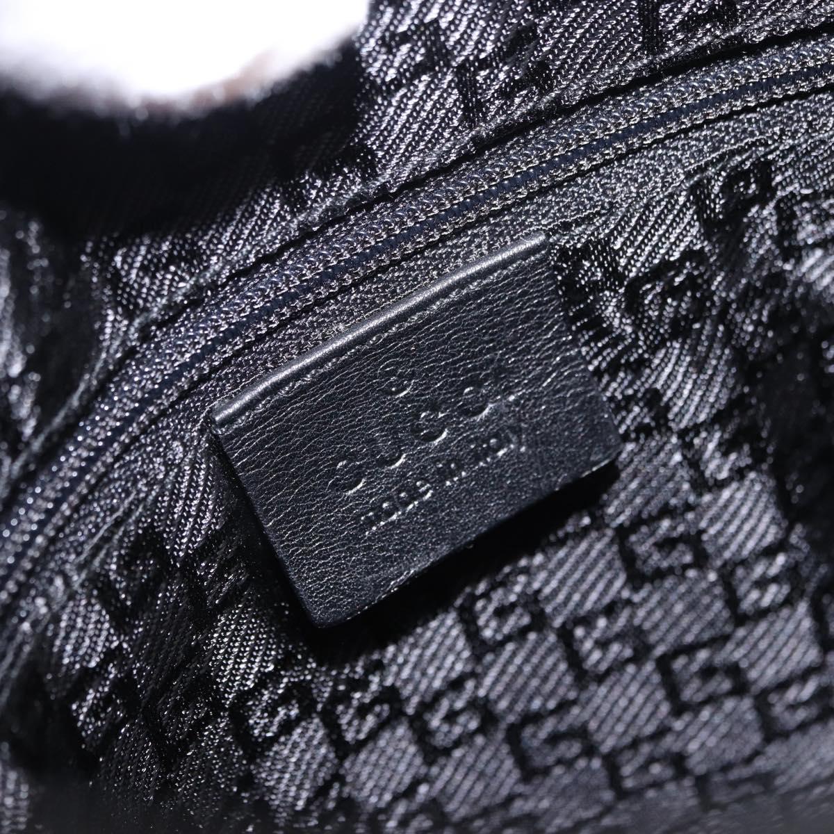 GUCCI Shoulder Bag Canvas Black Gold Tone 001 4142 Auth 194219