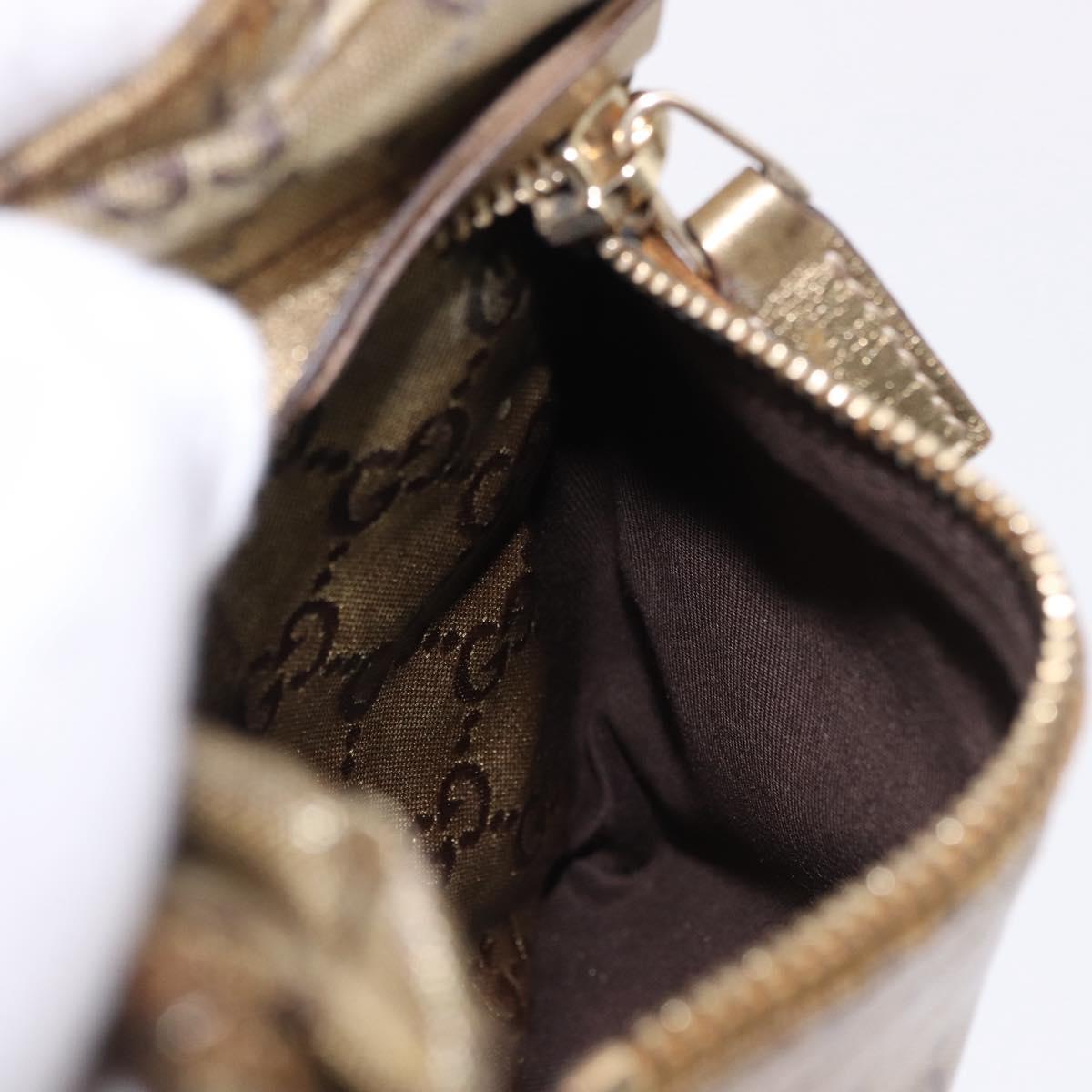 GUCCI GG Crystal Waist Bag Coated Canvas Gold 28566 Auth 194223