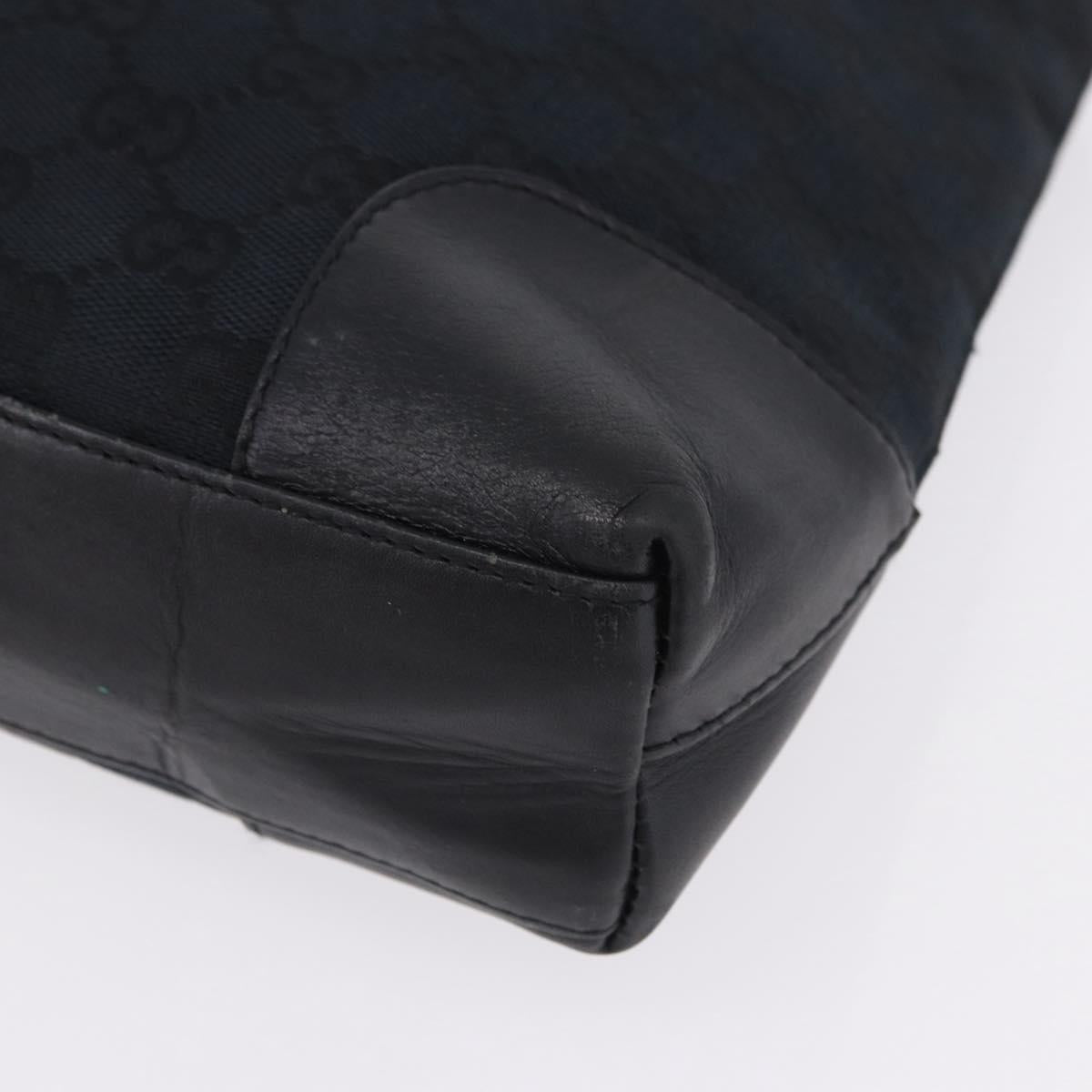 GUCCI GG Canvas Shoulder Bag Black Gold Tone 33900 Auth 194224