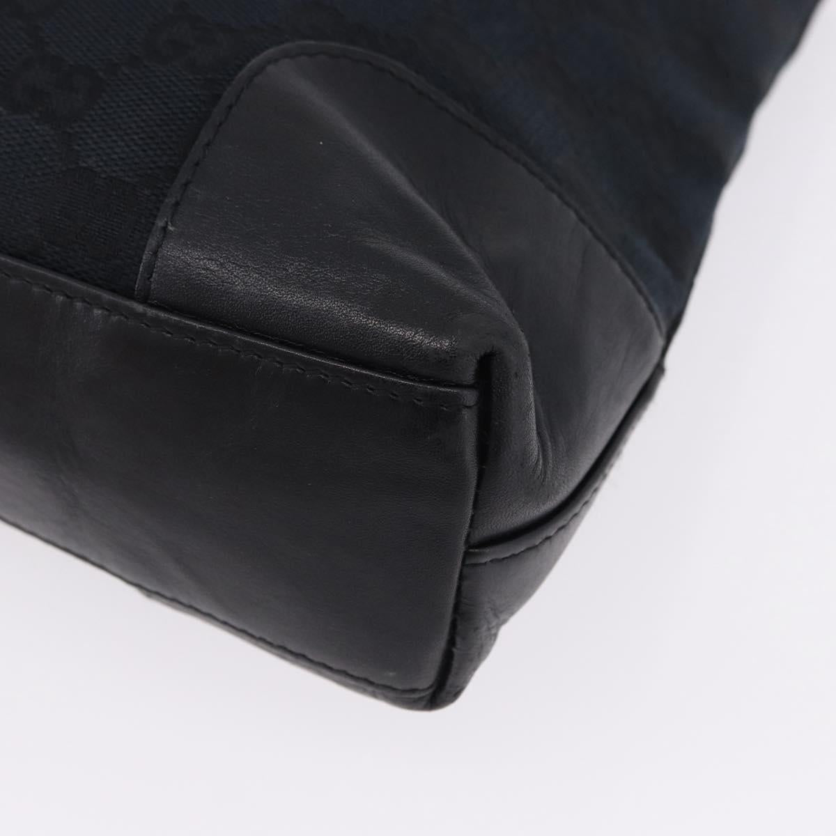 GUCCI GG Canvas Shoulder Bag Black Gold Tone 33900 Auth 194224