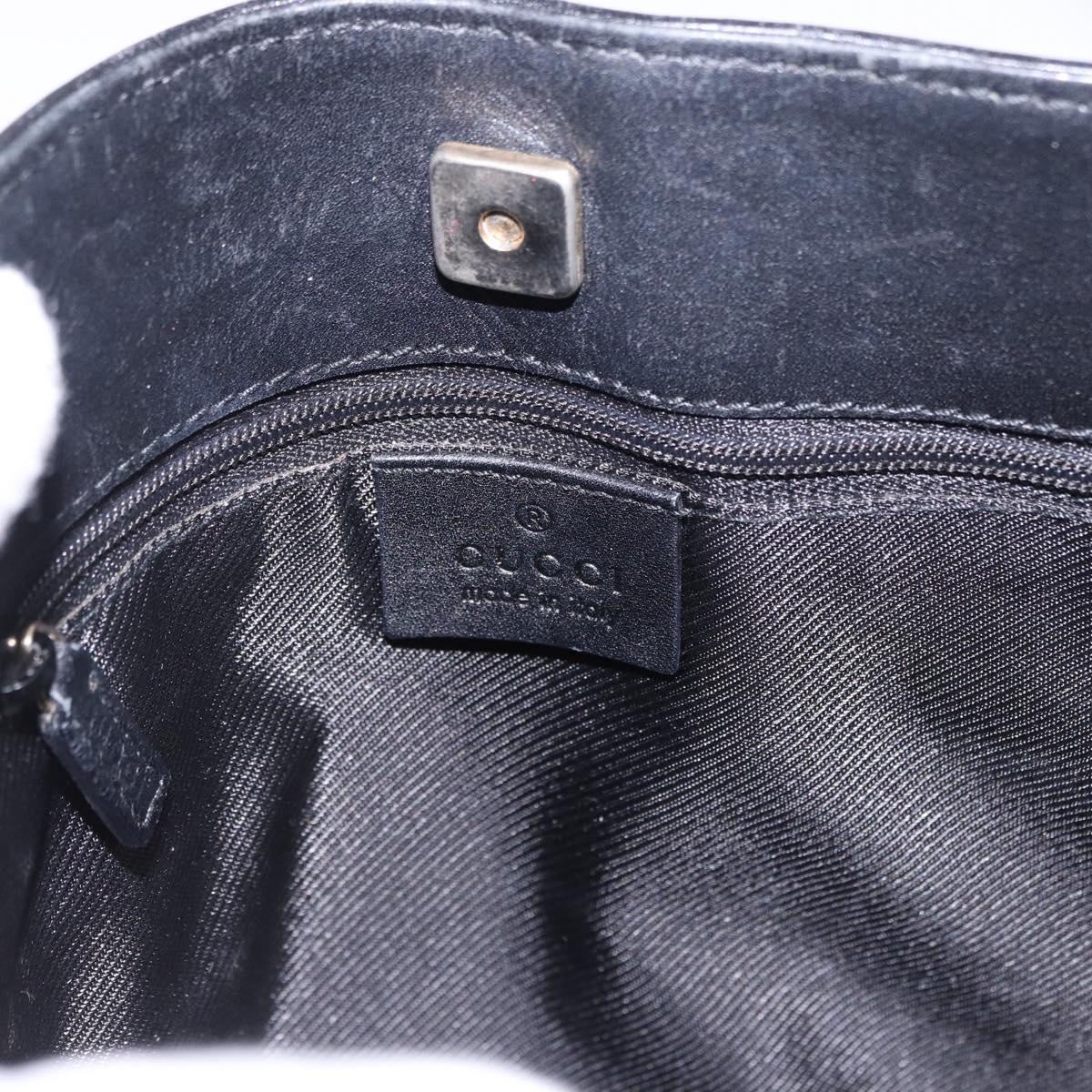 GUCCI GG Canvas Shoulder Bag Black Gold Tone 33900 Auth 194224