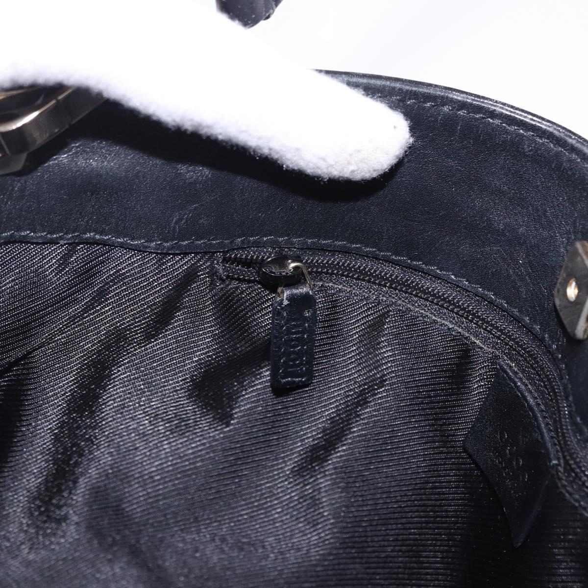 GUCCI GG Canvas Shoulder Bag Black Gold Tone 33900 Auth 194224