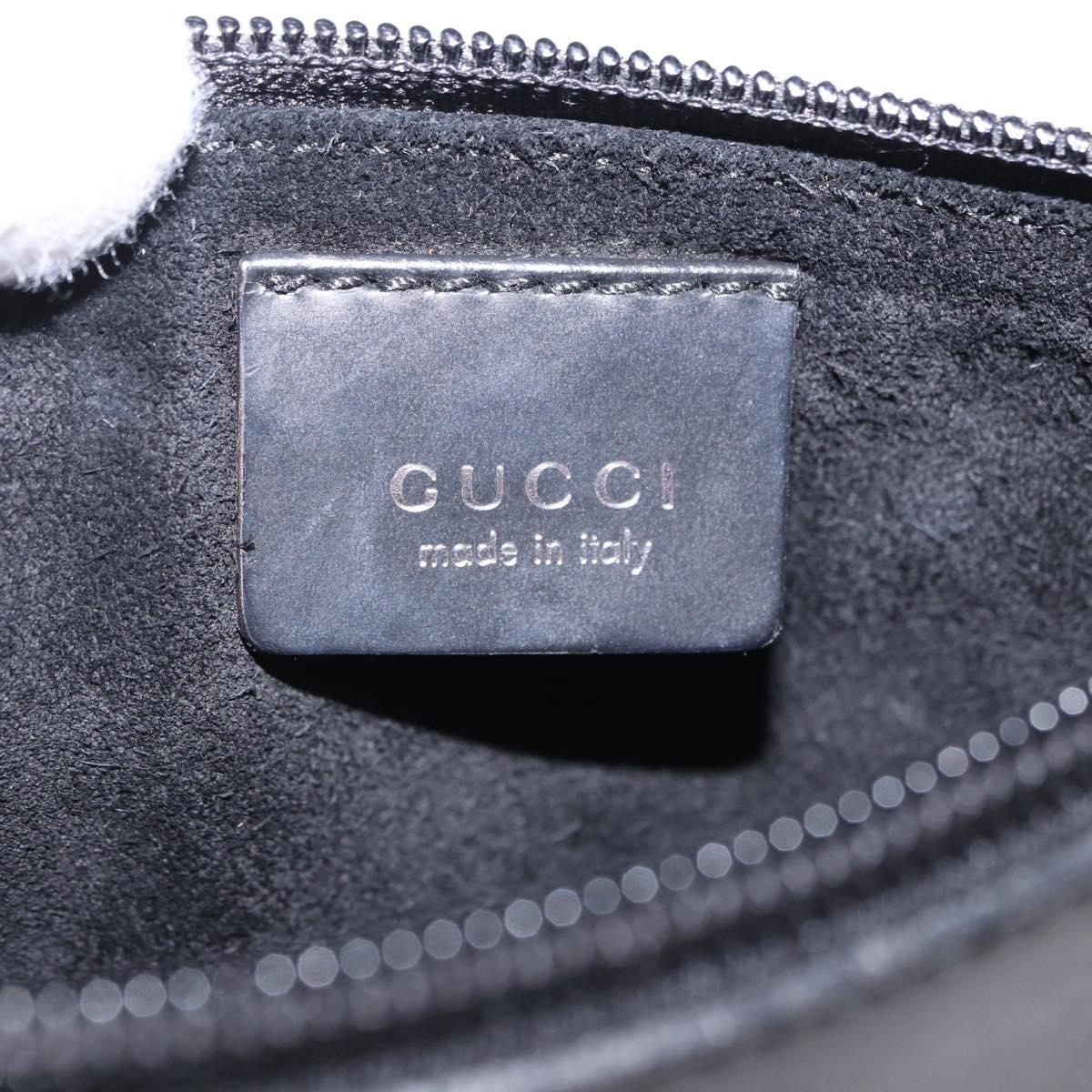 GUCCI Shoulder Bag Leather Black Silver 001 1978 3444 Auth 194226
