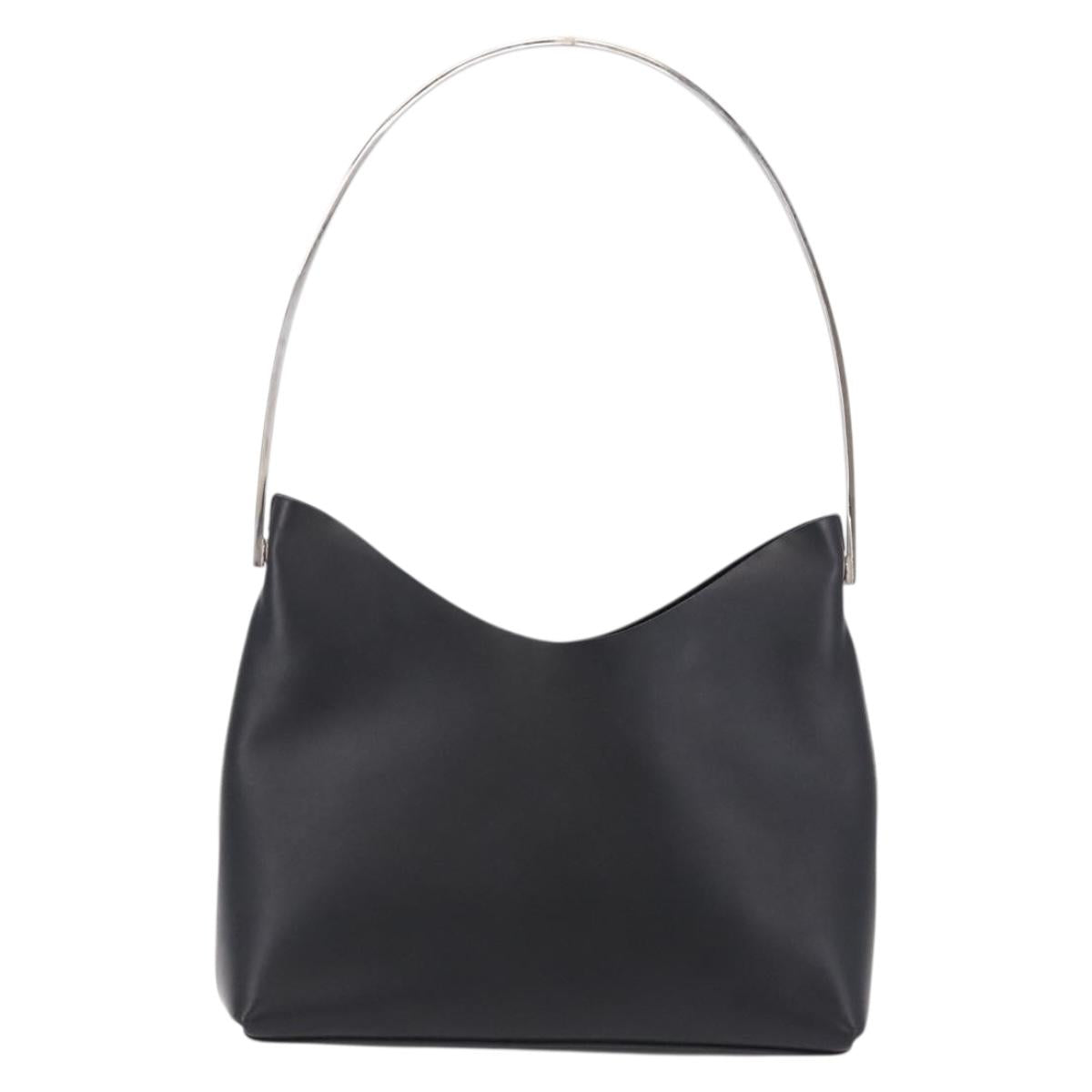 GUCCI Shoulder Bag Leather Black Silver 001 1978 3444 Auth 194226