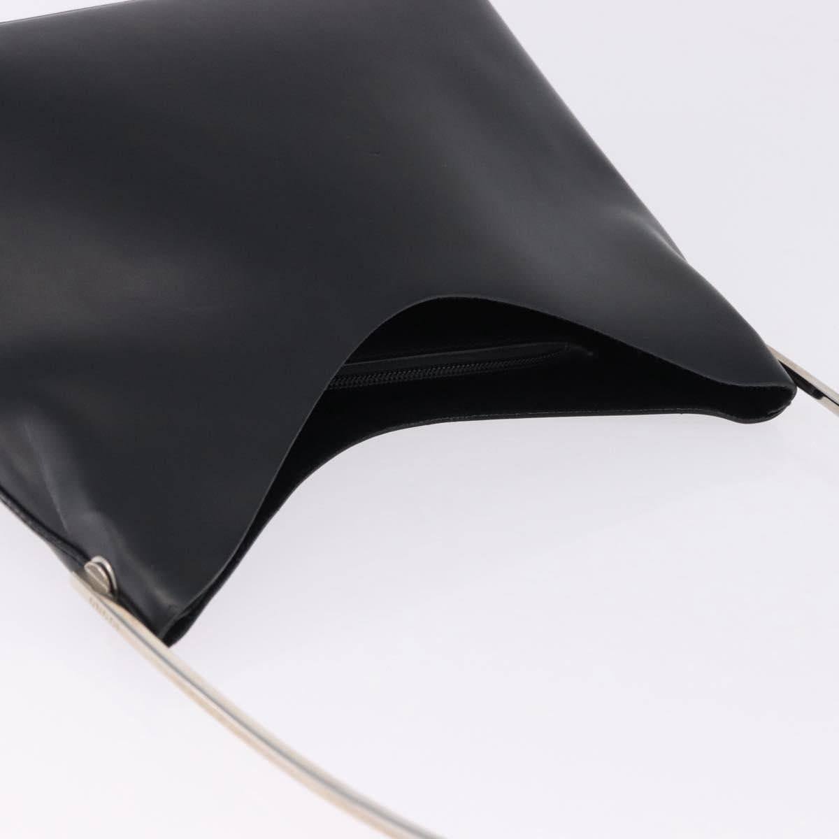 GUCCI Shoulder Bag Leather Black Silver 001 1978 3444 Auth 194226
