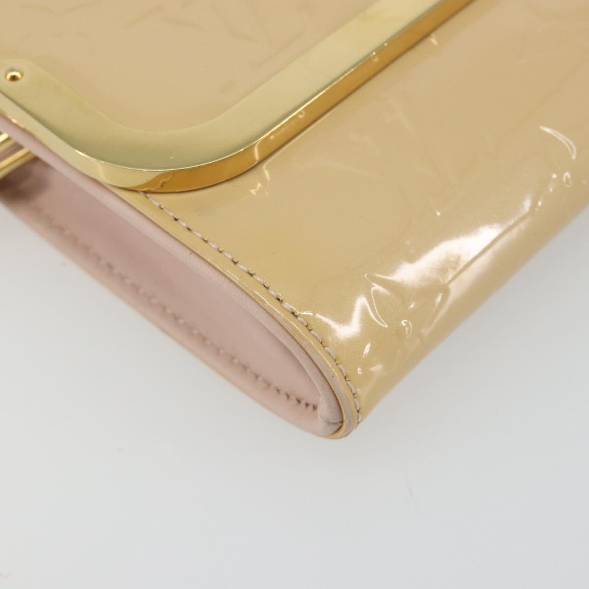 LOUIS VUITTON Monogram Vernis Rossmore MM Beige Poodle M91757 LV Auth 194227A