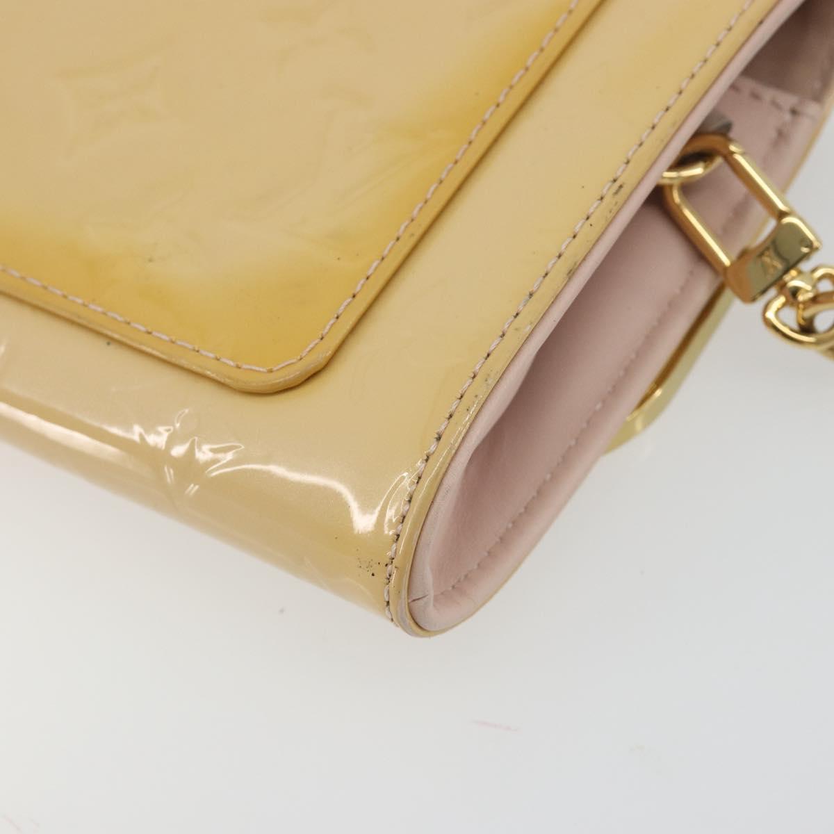 LOUIS VUITTON Monogram Vernis Rossmore MM Beige Poodle M91757 LV Auth 194227A