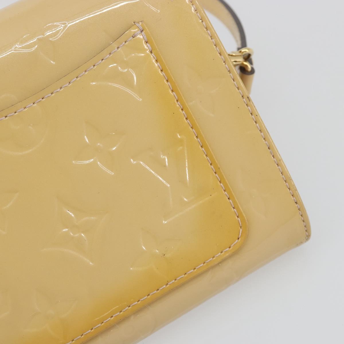 LOUIS VUITTON Monogram Vernis Rossmore MM Beige Poodle M91757 LV Auth 194227A