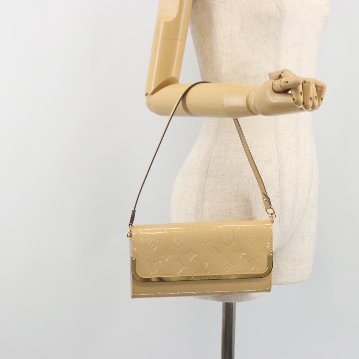 LOUIS VUITTON Monogram Vernis Rossmore MM Beige Poodle M91757 LV Auth 194227A